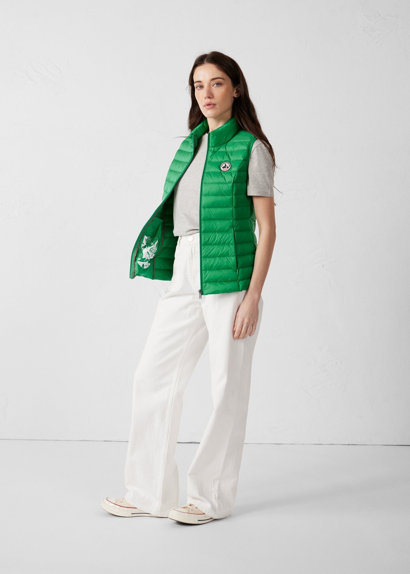 Sleeveless lightweight down vest seda JOTT Green