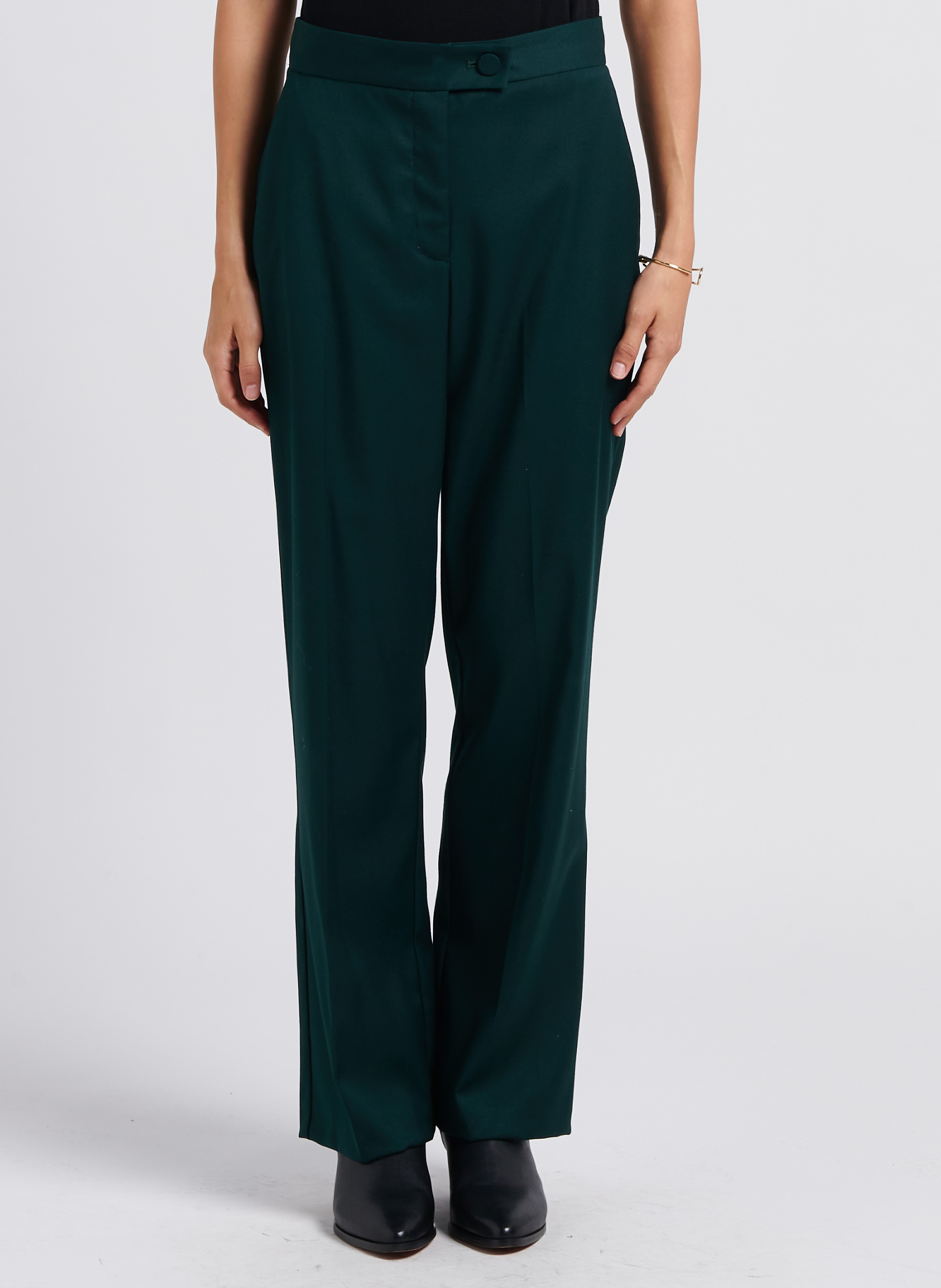 Straight-leg high-waisted tailored trousers IMPERIAL Green