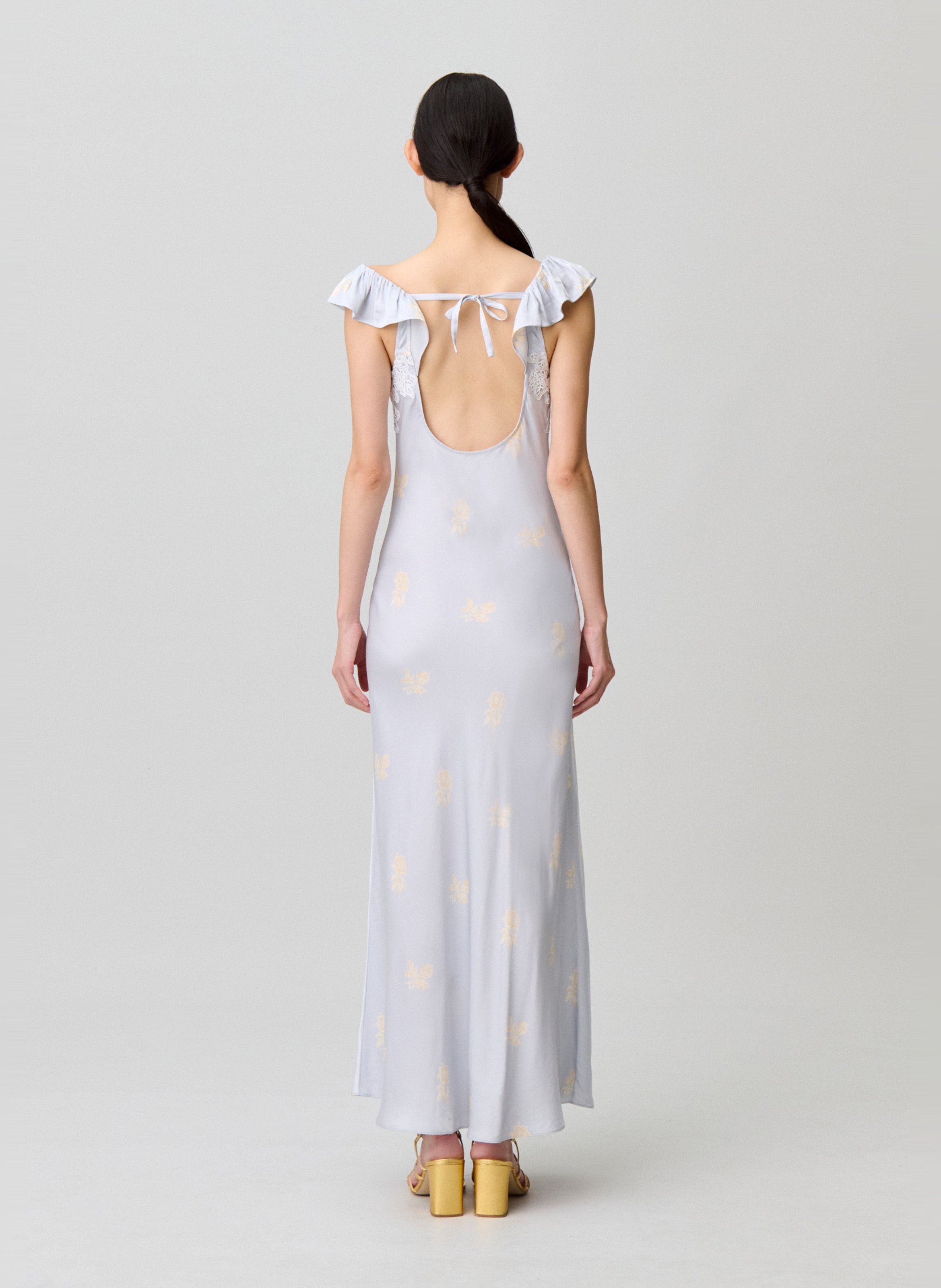 Robe longue en satin imprimé CLAUDIE PIERLOT Multicolore