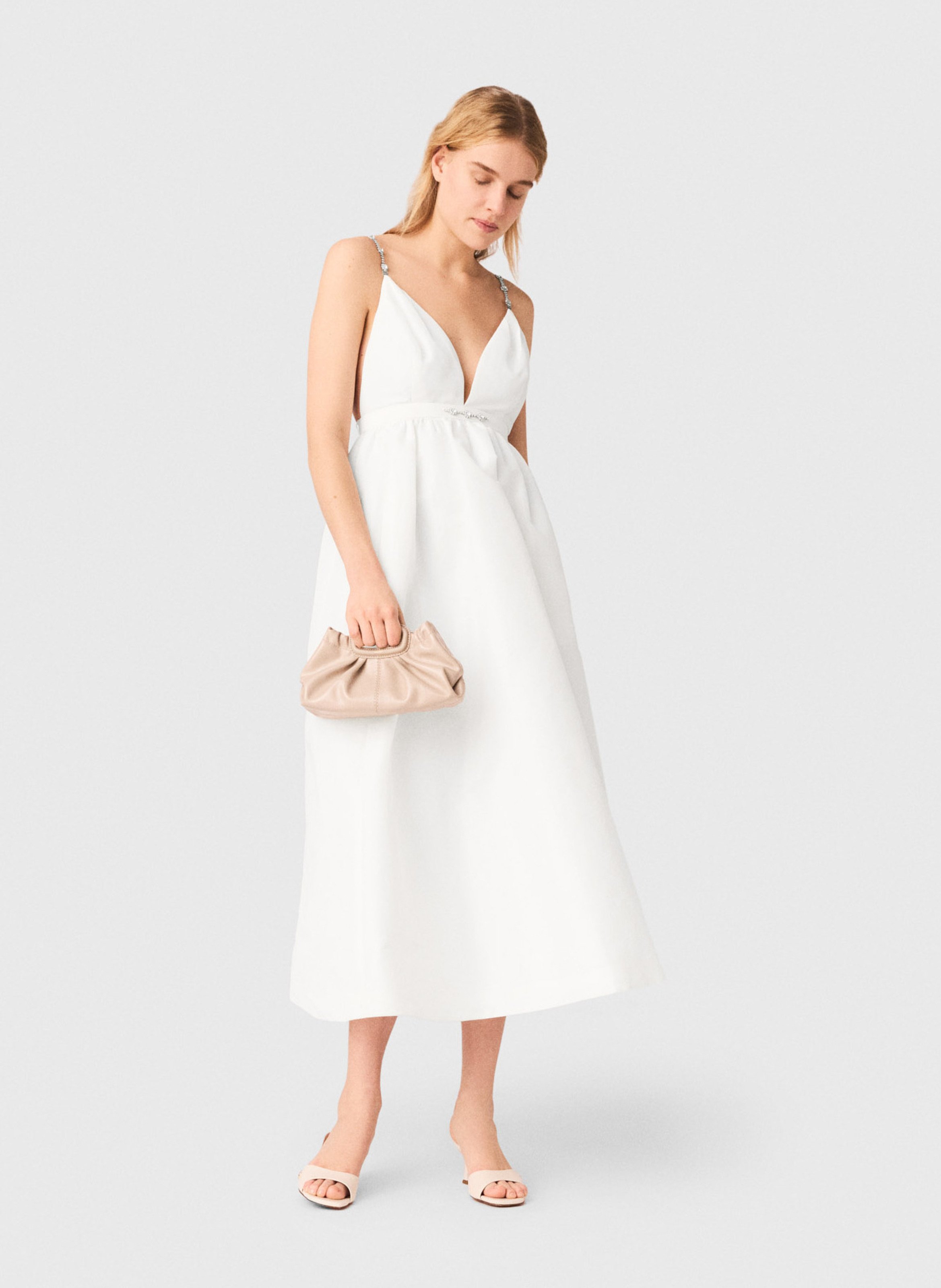 Robe midi cintrée MAJE Blanc