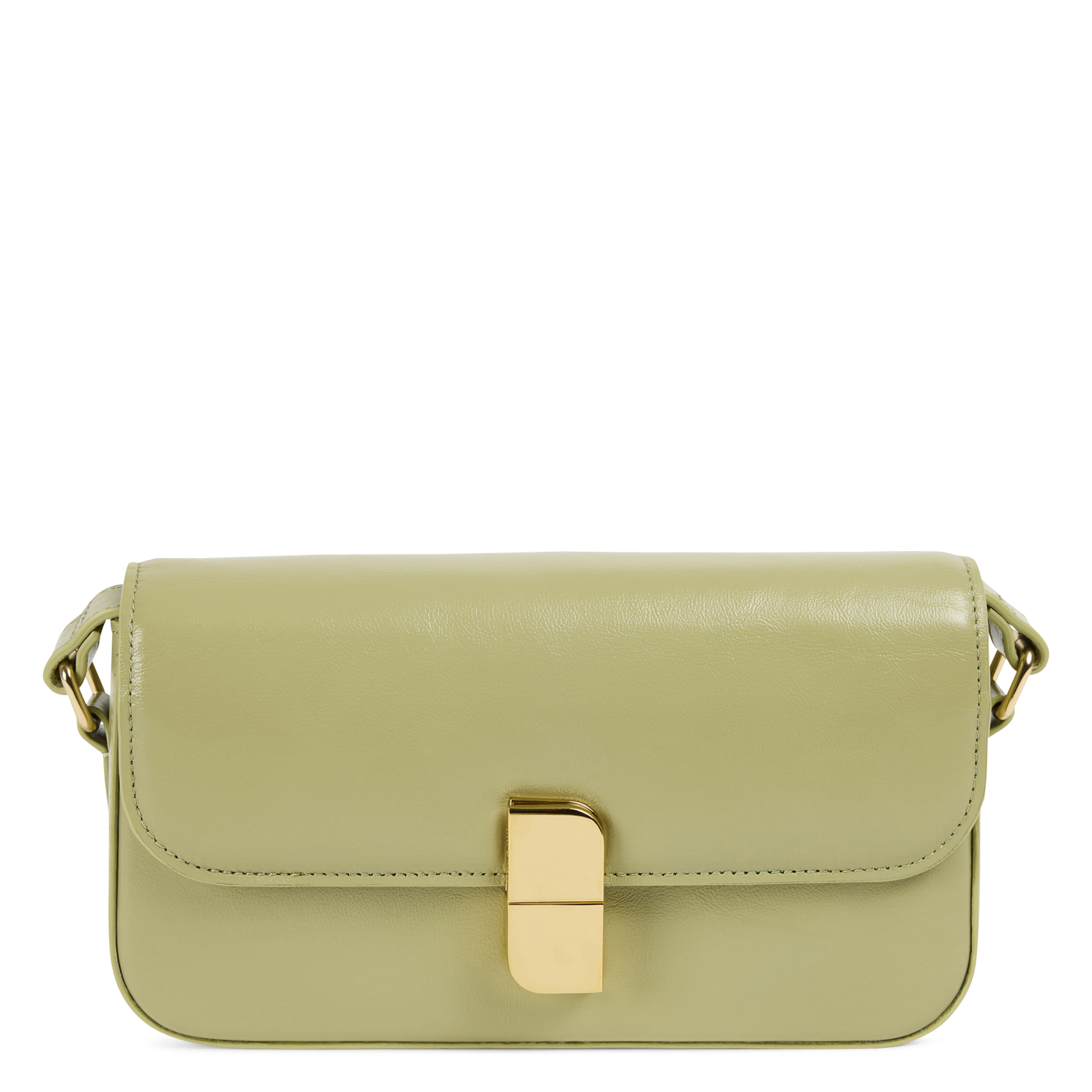 Langwerpige, leren handtas NAT & NIN Groen