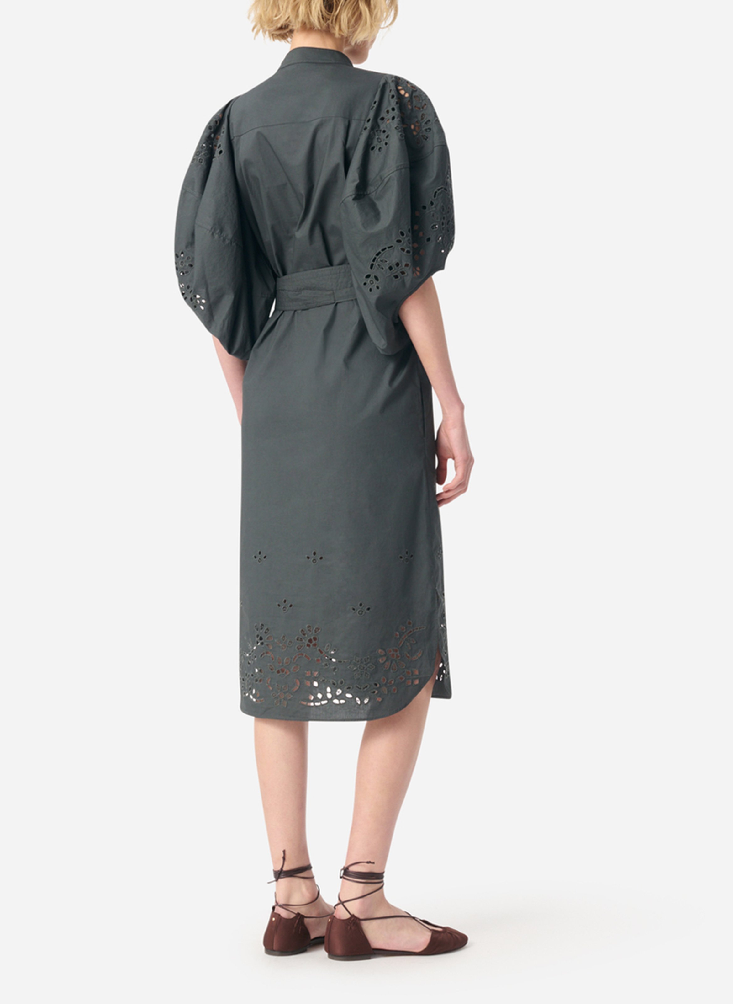 Robe midi en coton VANESSA BRUNO Gris