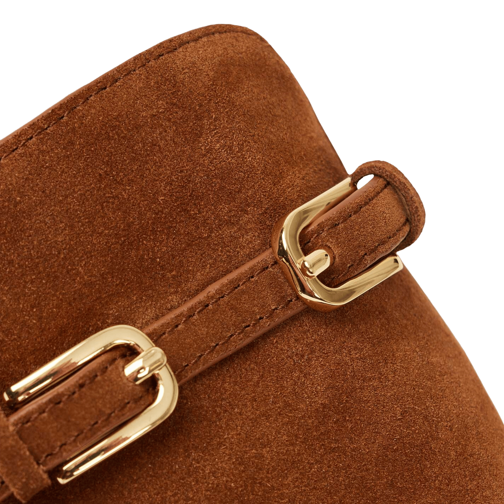 Sandales plates en cuir velours SANDRO Marron