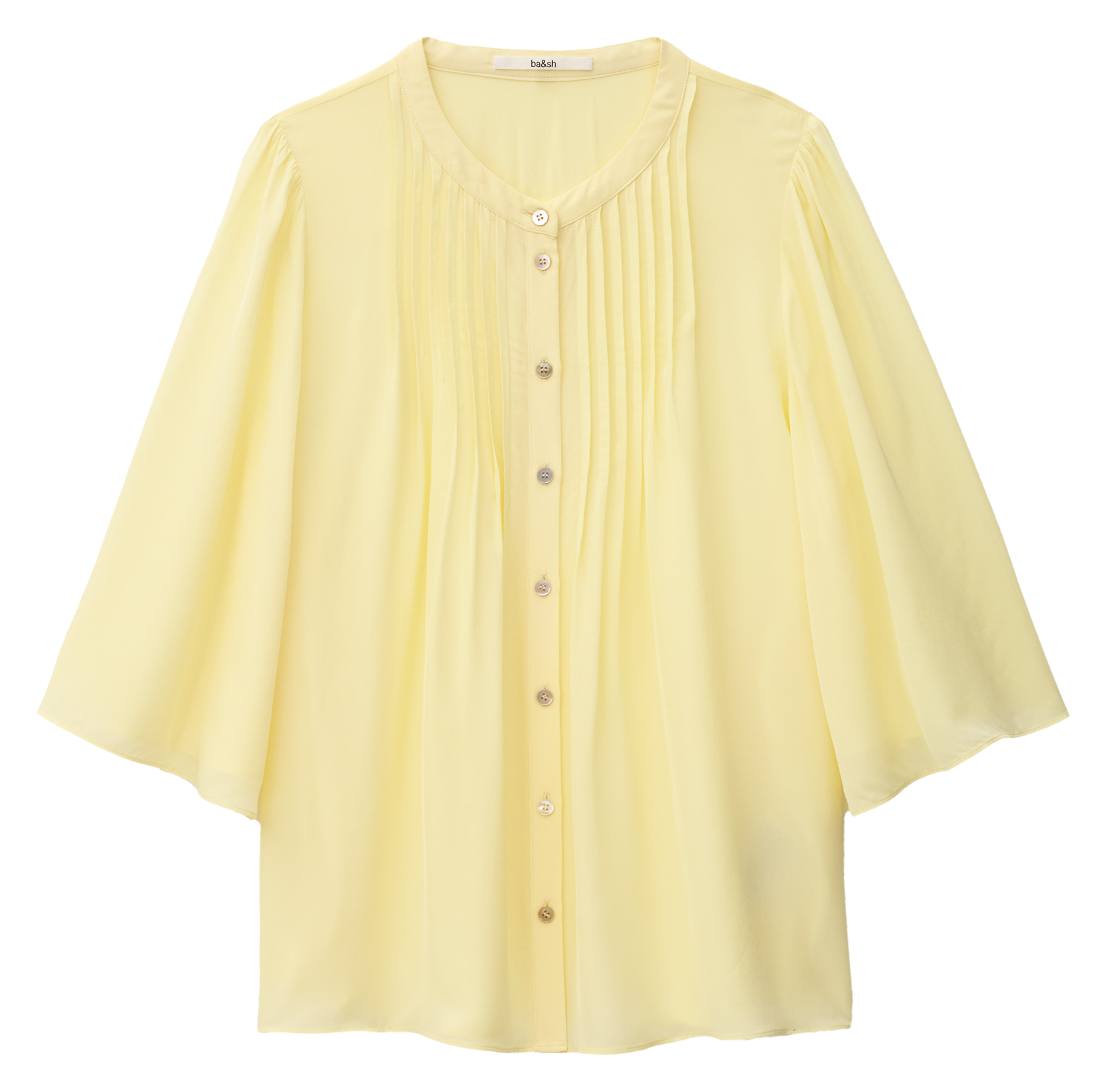 Wijd geplooide effen blouse BA&SH Beige