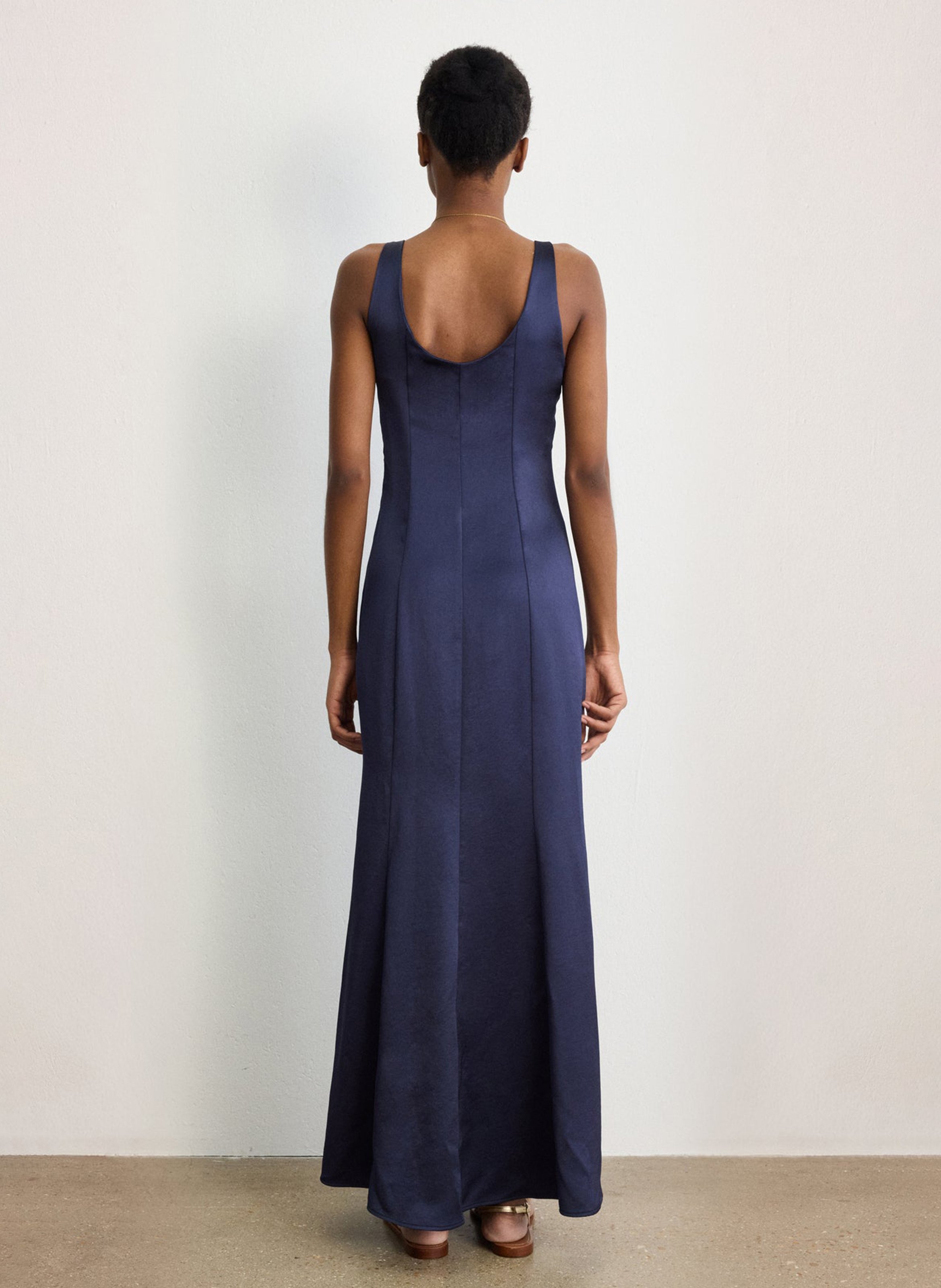 Round-neck midi dress PABLO Blue