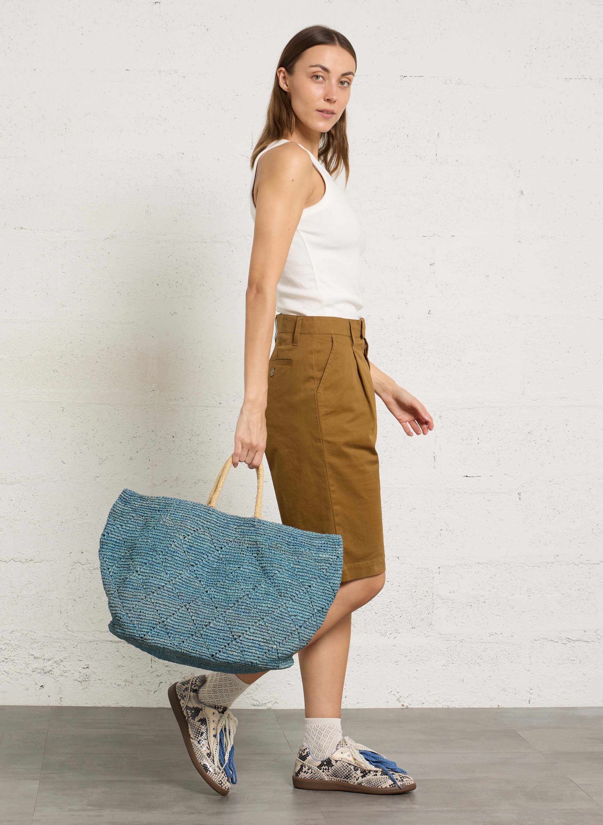 Cabas en raphia CAMALYA Bleu