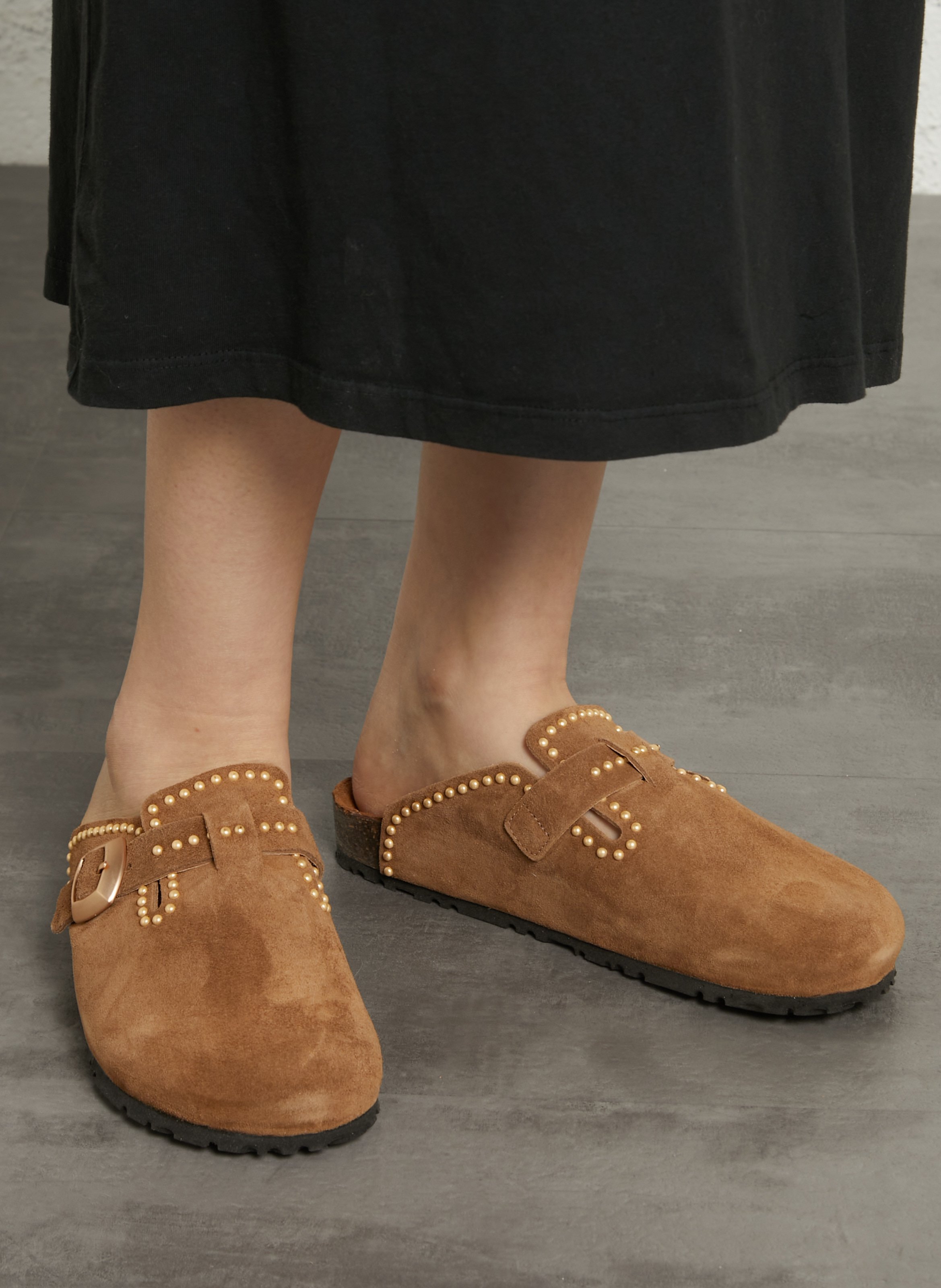 Flache Wildleder-Mules SEMERDJIAN - SMR Braun