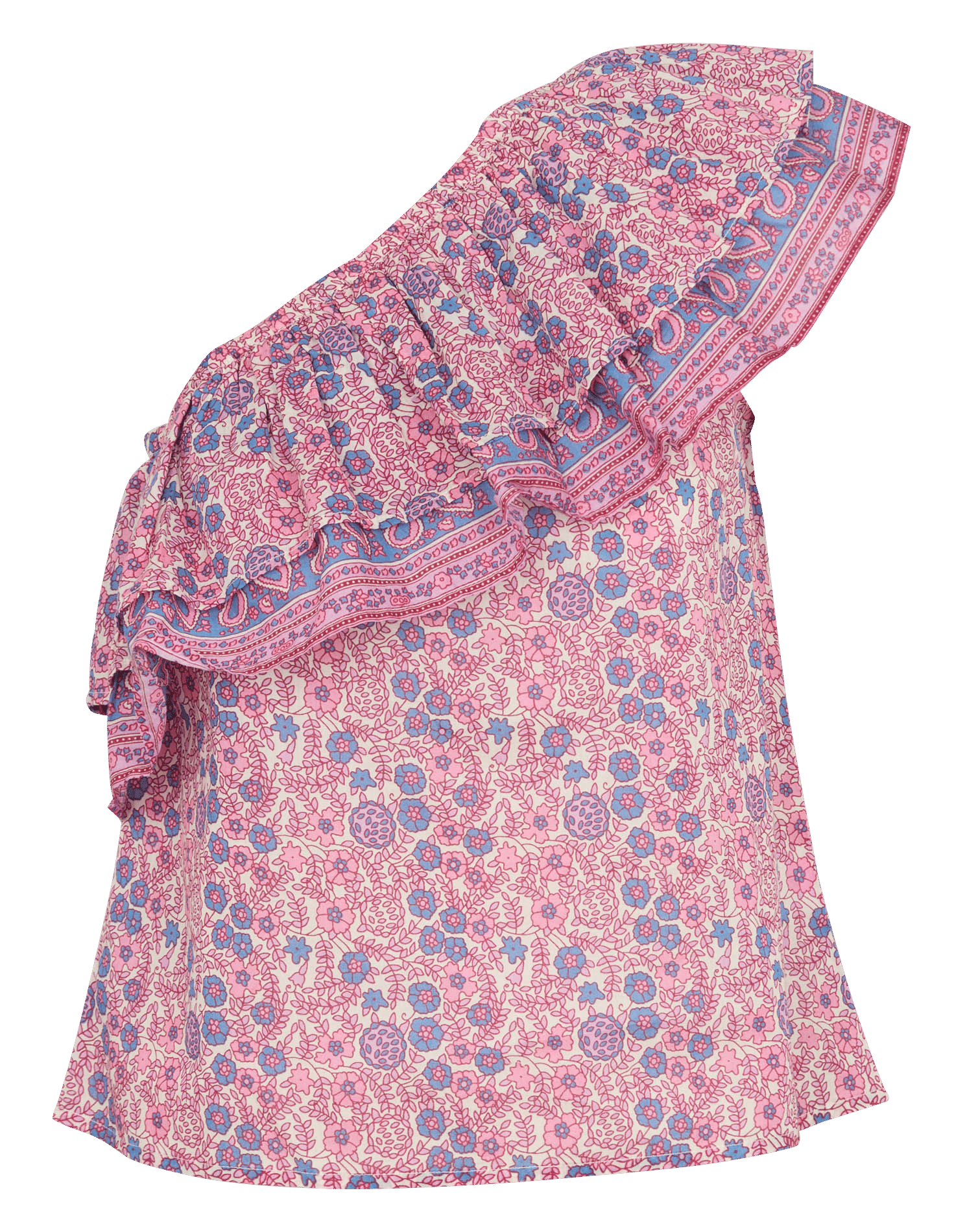 Asymmetrische, katoenen top PETITE MENDIGOTE Beige