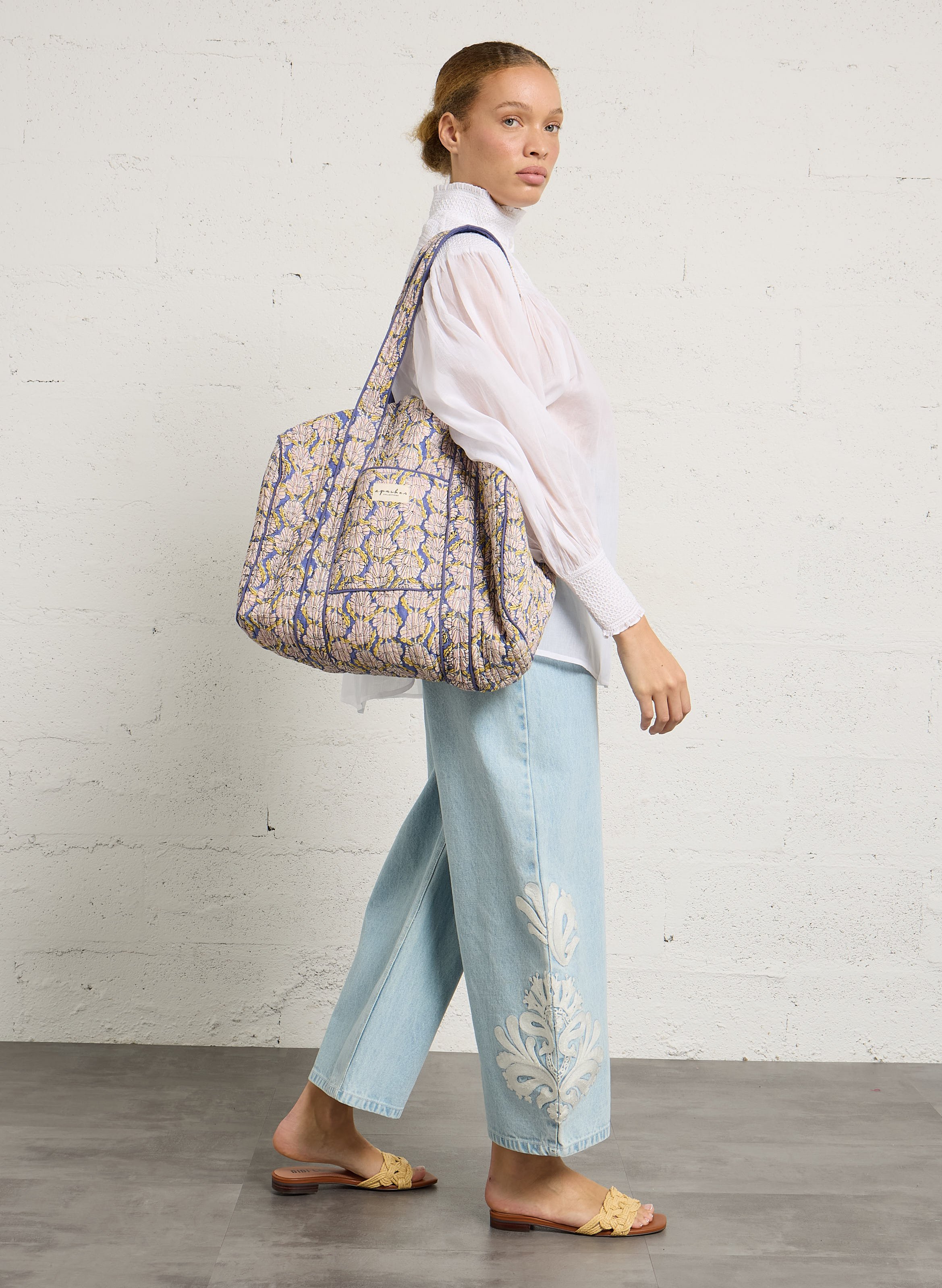 Quilted bedruckter Shopper APACHES COLLECTIONS Blau