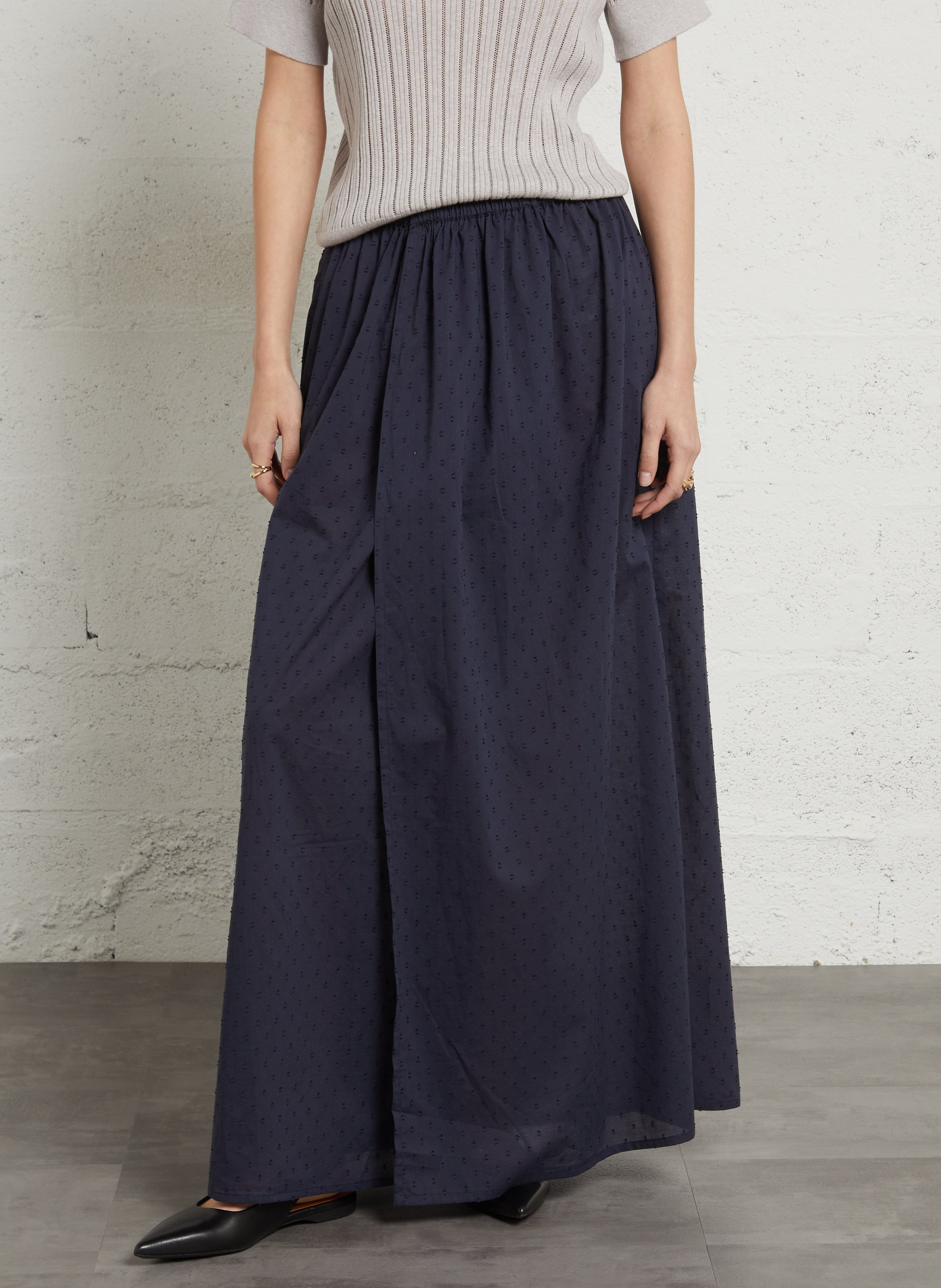 Long embroidered wrap skirt RAE ANTWERP Blue