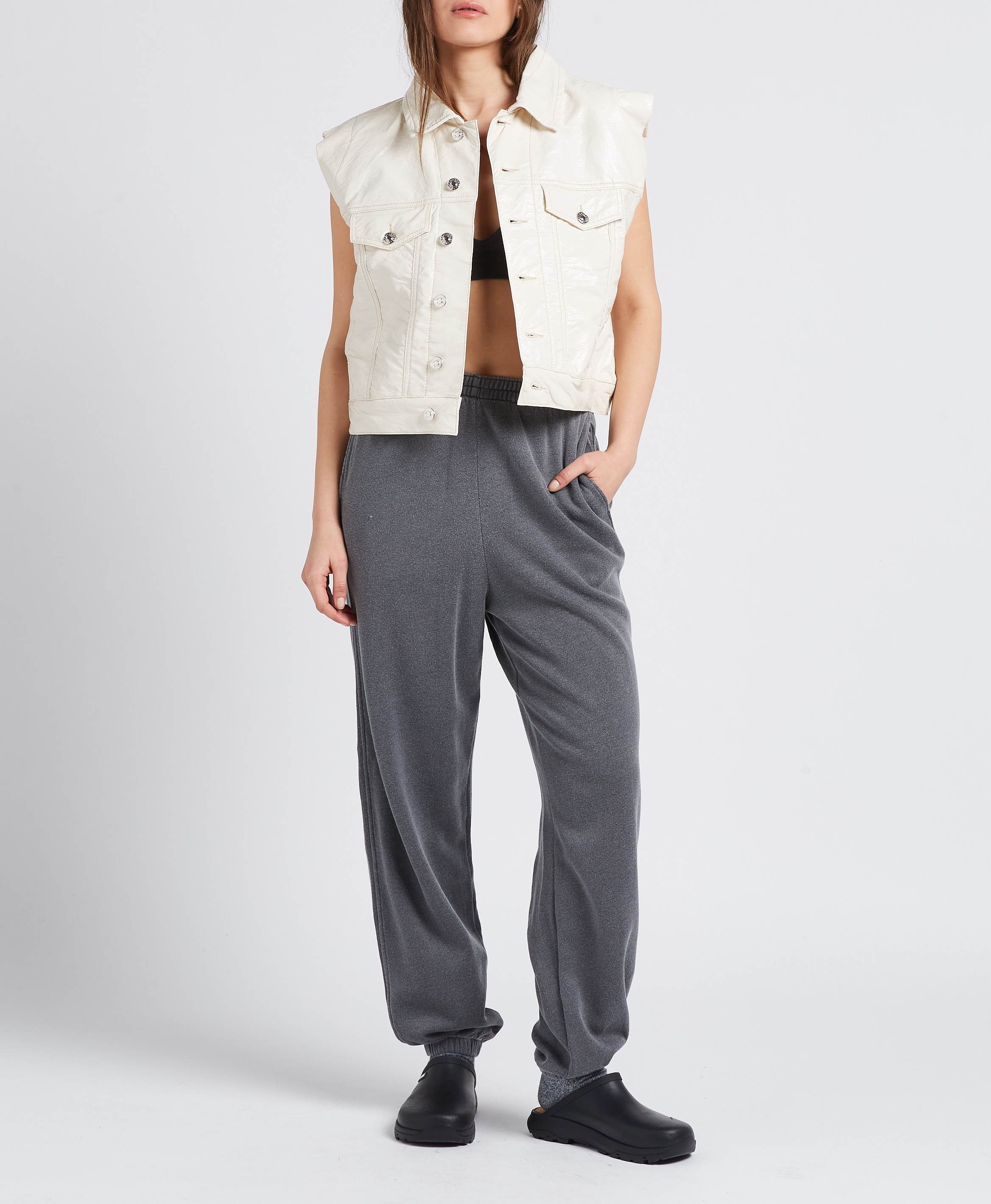 Cropped cotton-blend jacket with classic collar BELLEROSE Beige