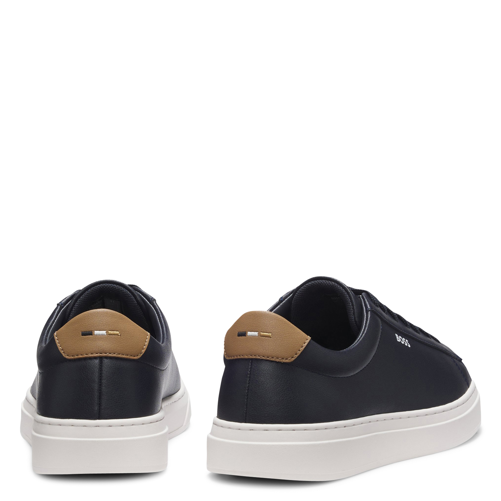 Plain low leather trainers BOSS Blue