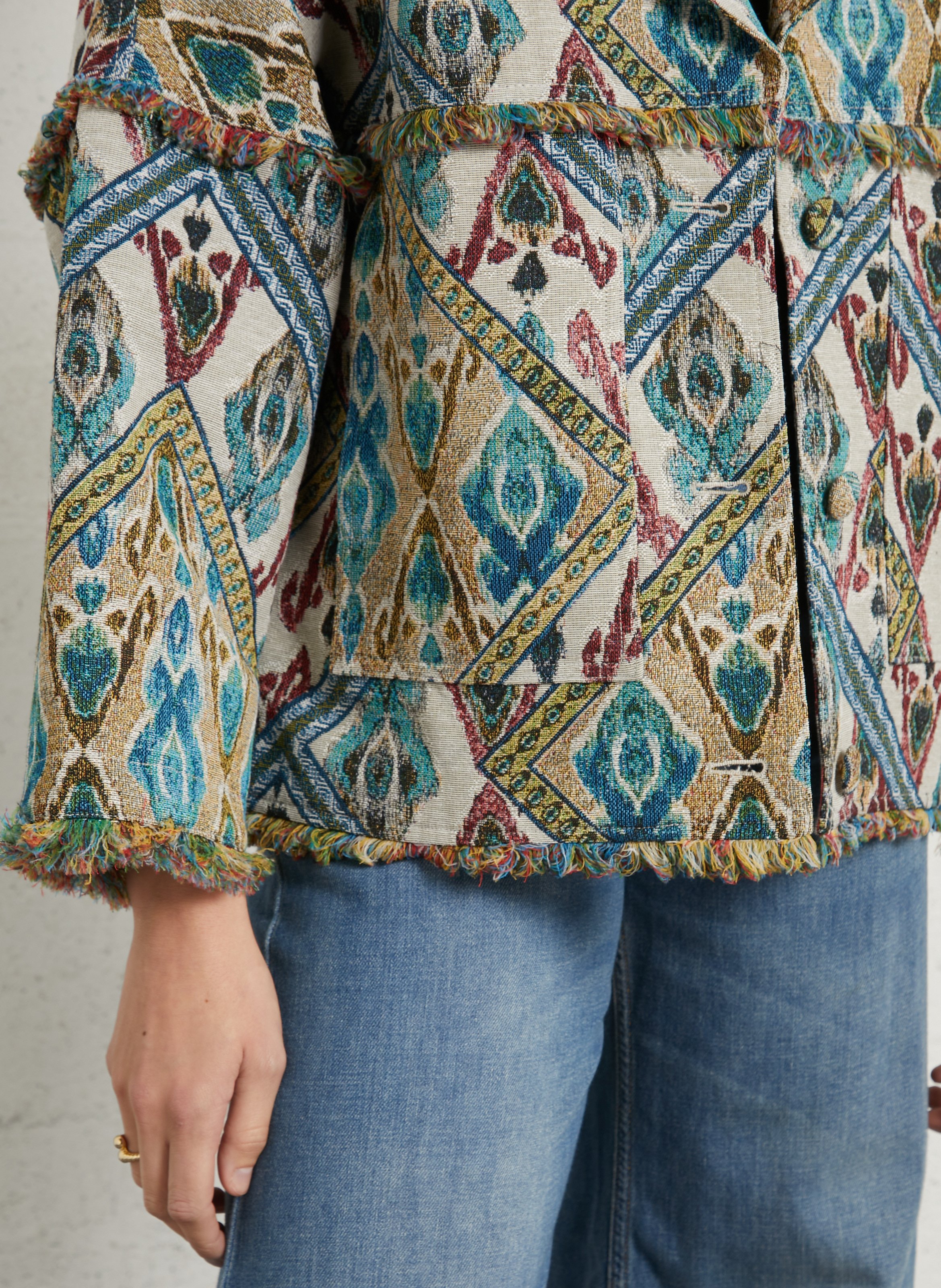 Oversize-Blazer mit Reverskragen aus Jacquard MOMONI Mehrfarbig