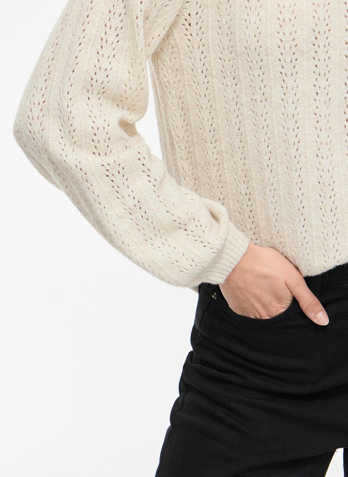 Round-neck sweater VILA Beige