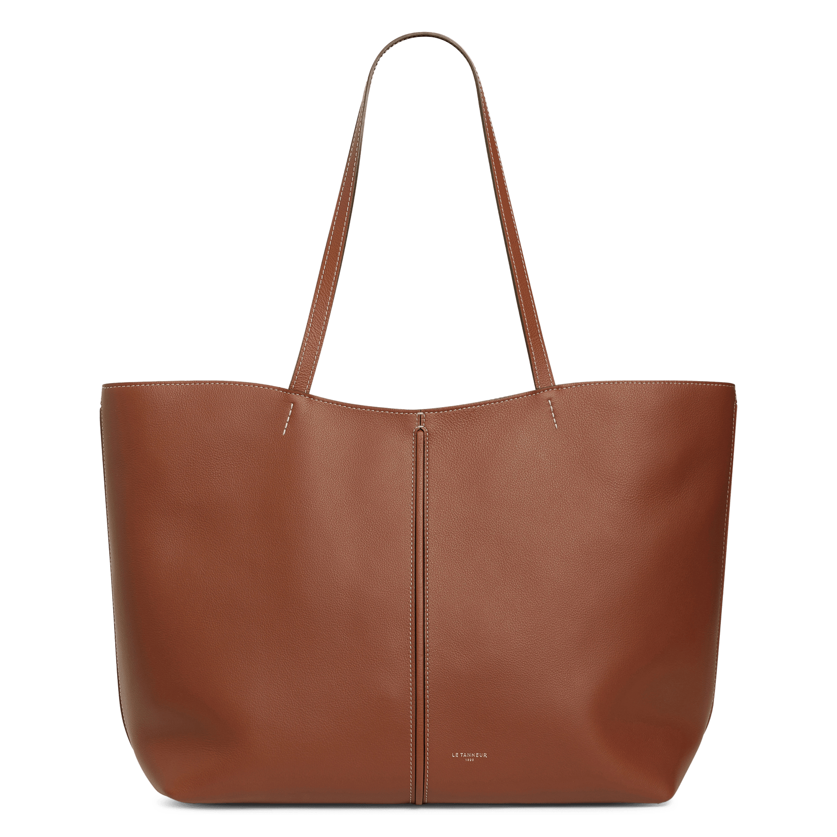 Leather tote bag LE TANNEUR Multicolored