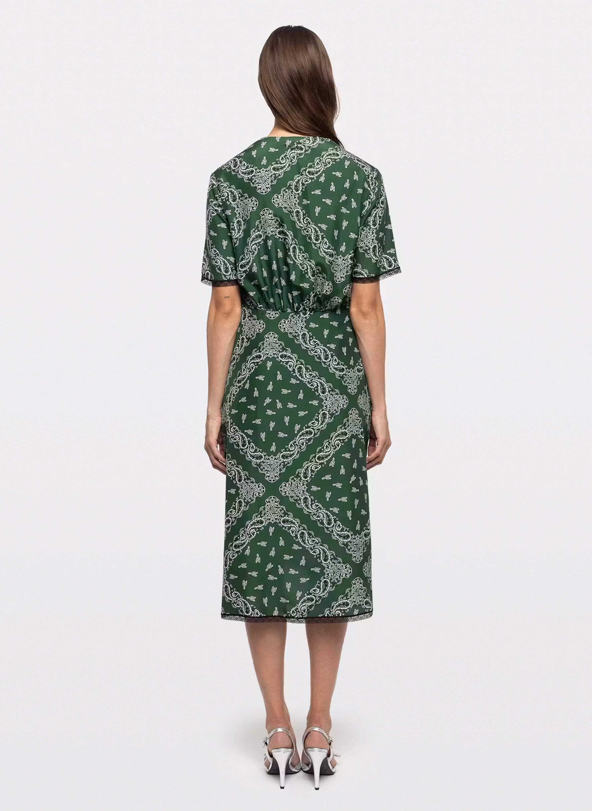 Long V-neck evening dress with print ZADIG&VOLTAIRE Green