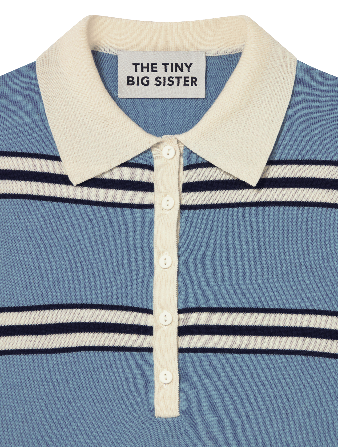 Wool sweater with polo collar THE TINY BIG SISTER Blue