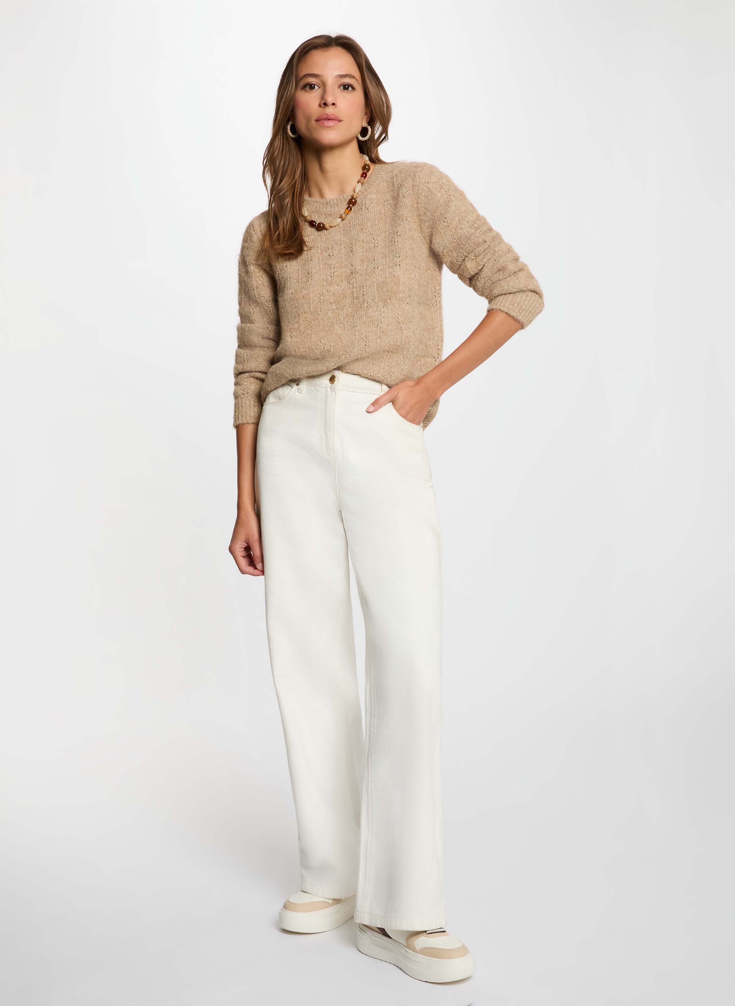 Round-neck sweater MORGAN Beige