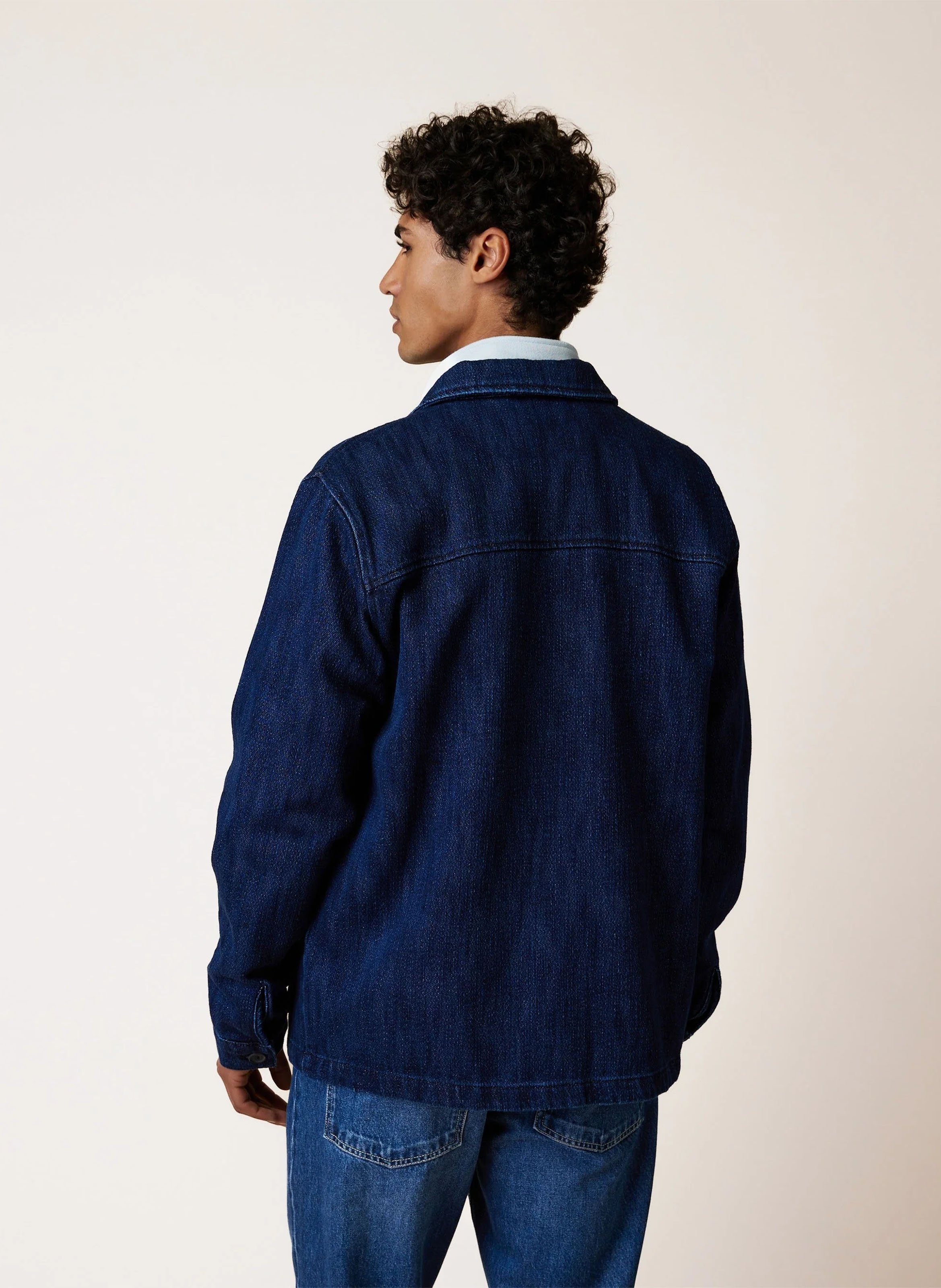 Jacke aus Bio-Baumwolle mit klassischem Kragen FAGUO Blau