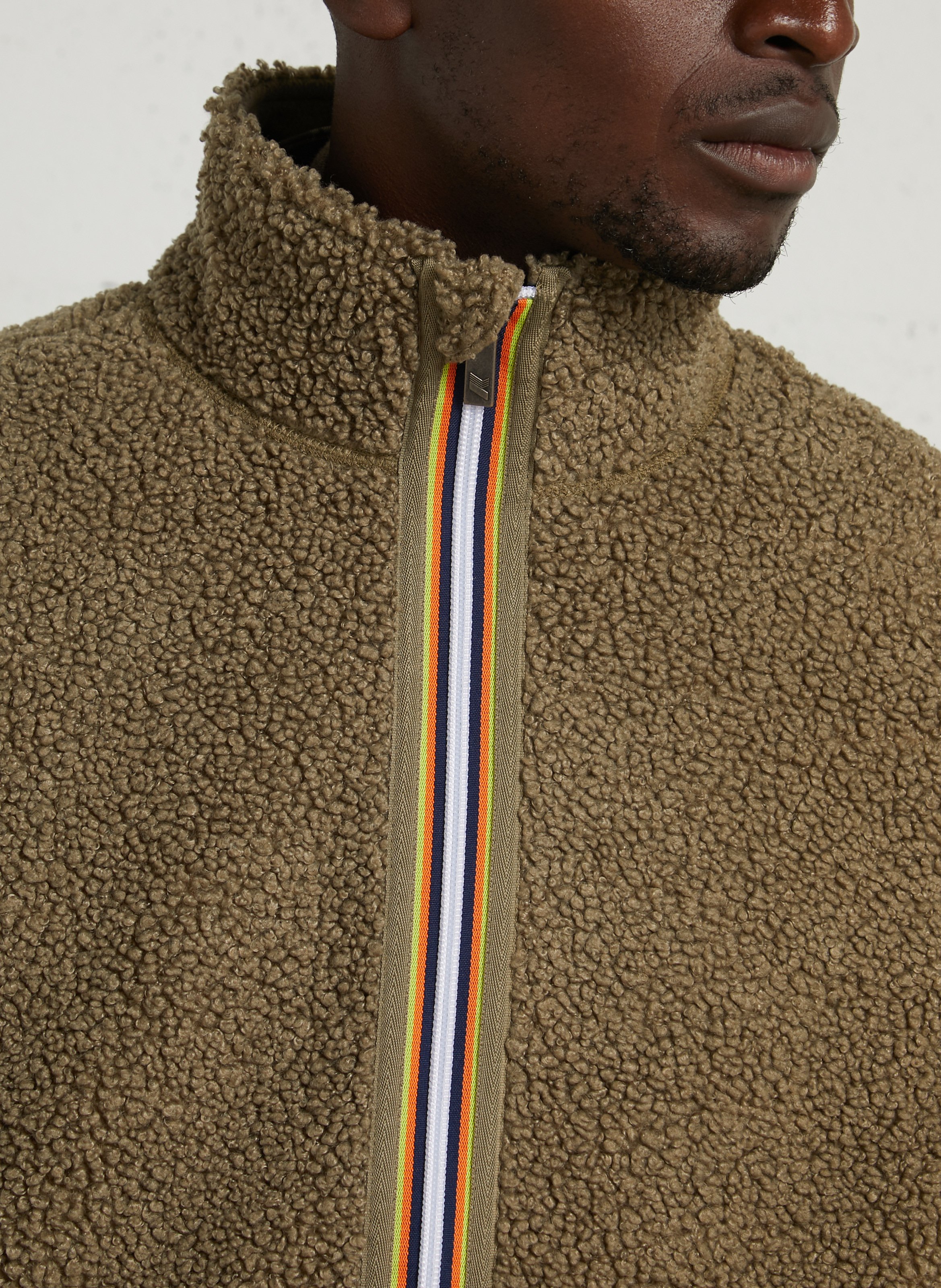 Gerader Sherpa-Mantel K-WAY Grun