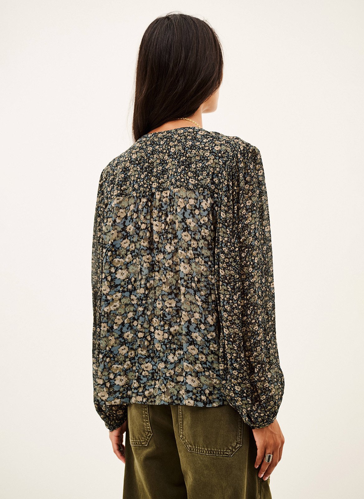 Blouse ample imprimée BA&SH Kaki