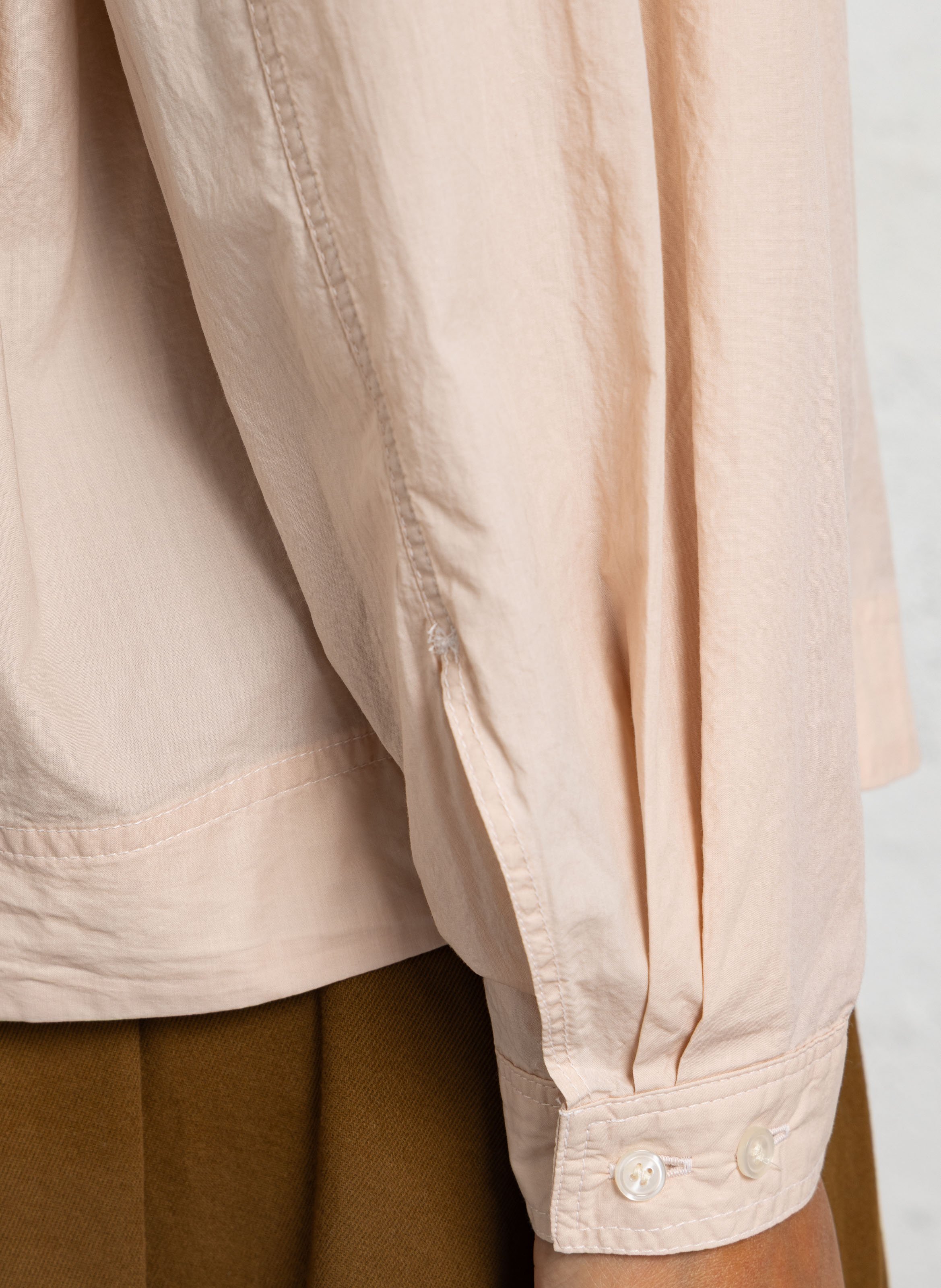 Round-neck organic cotton shirt SOEUR Beige