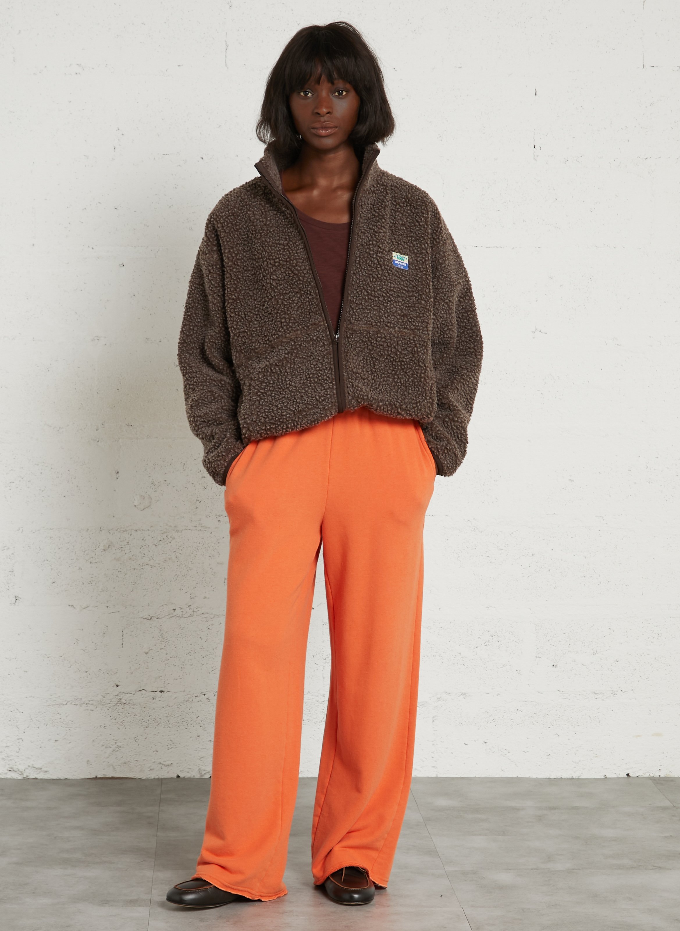 Zip-up fleece jacket AMERICAN VINTAGE Brown