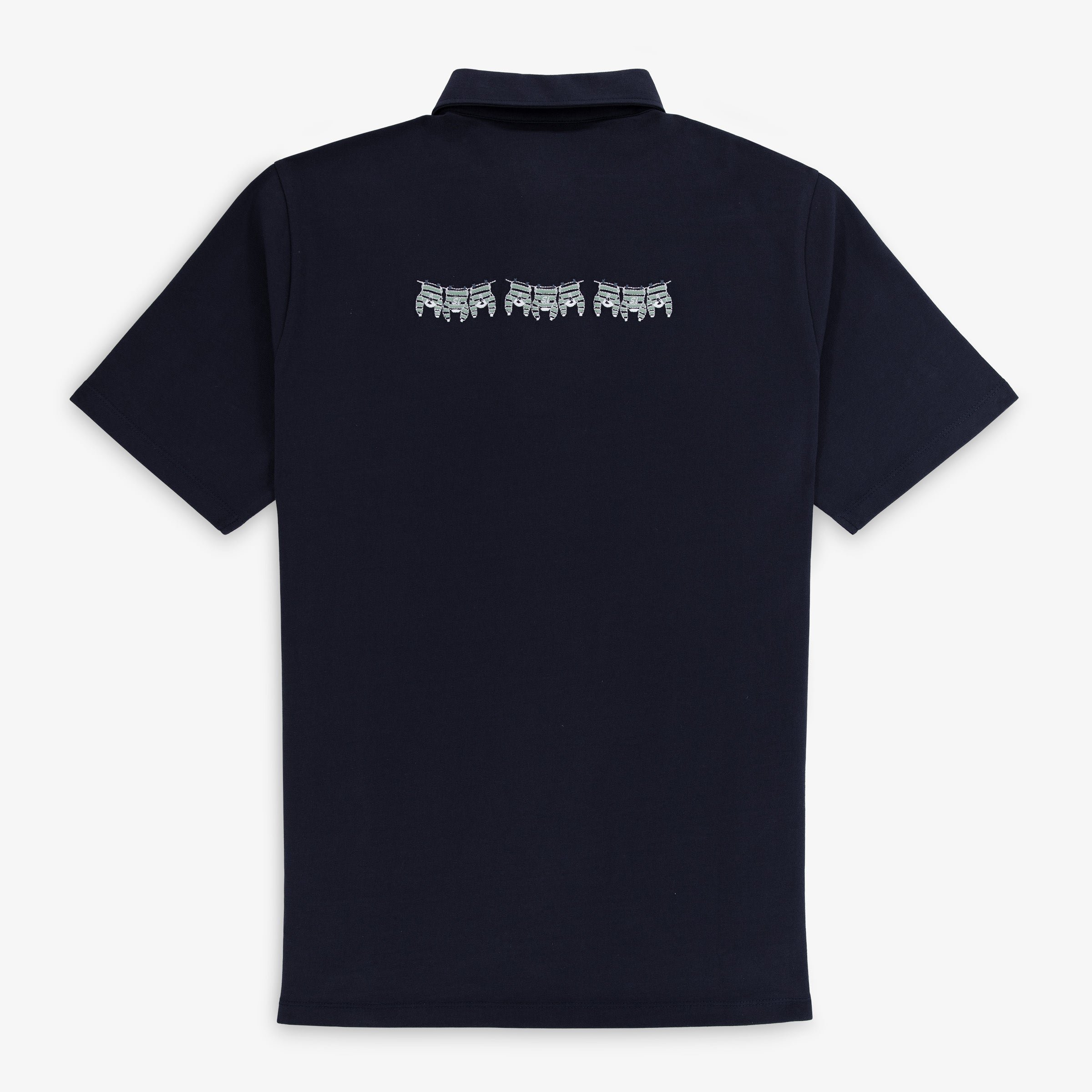 Navy blue cotton jersey short-sleeved polo shirt SERGE BLANCO Blue