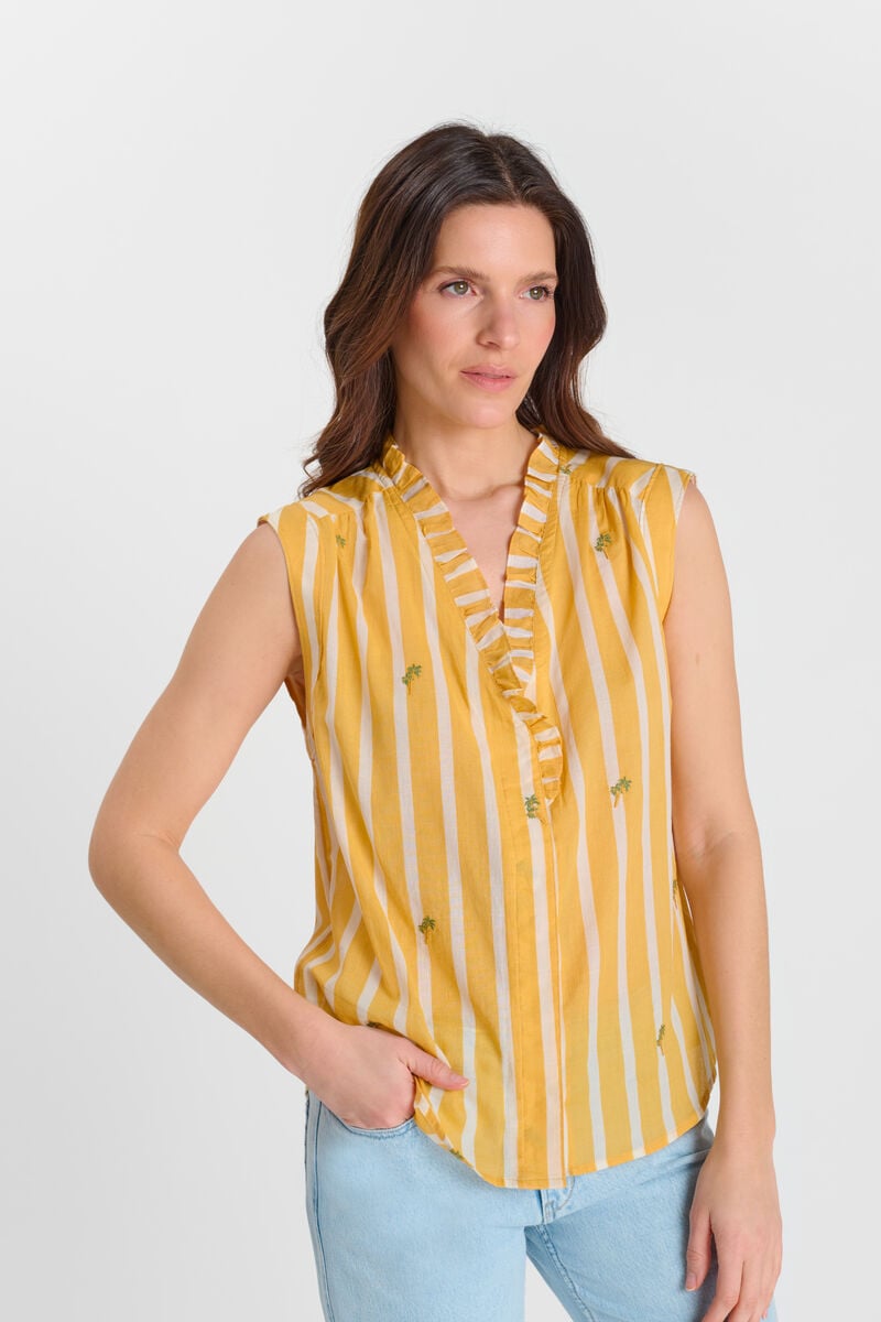 Buttoned shirt LE TEMPS DES CERISES Yellow