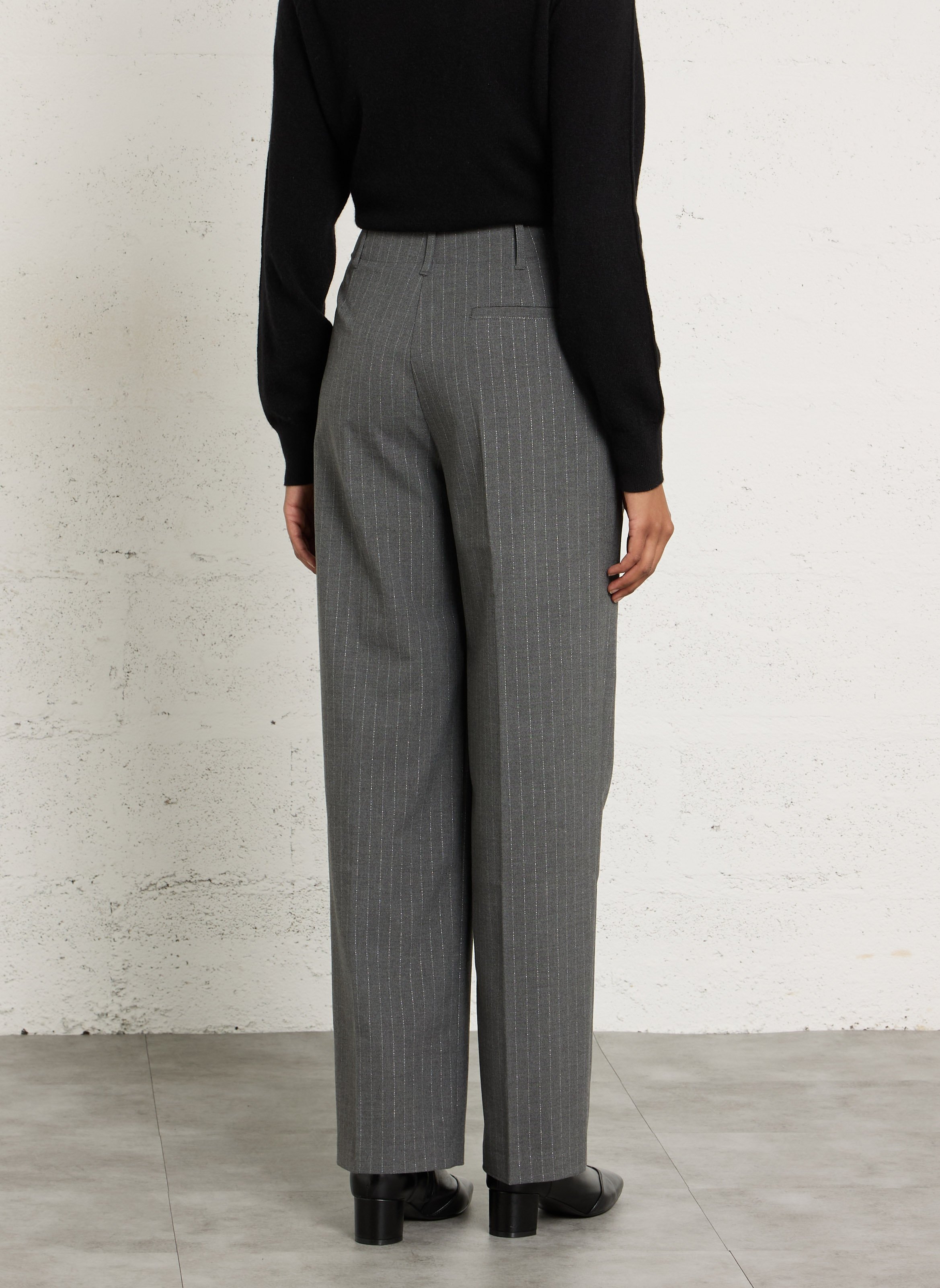 Pantalon droit à rayures SUD EXPRESS Gris