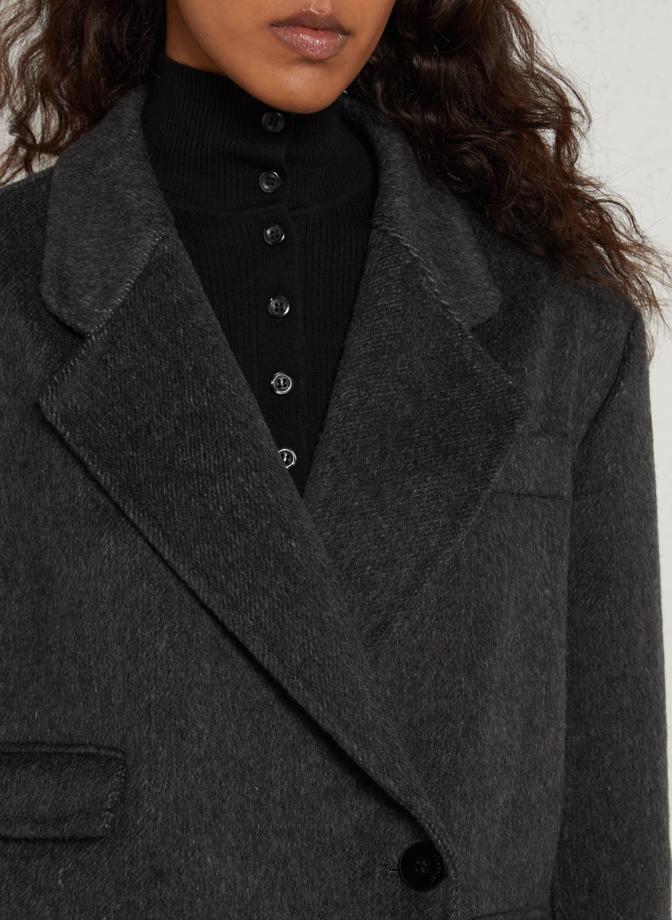 Straight wool-blend coat with tailored collar IMPERIAL Grey