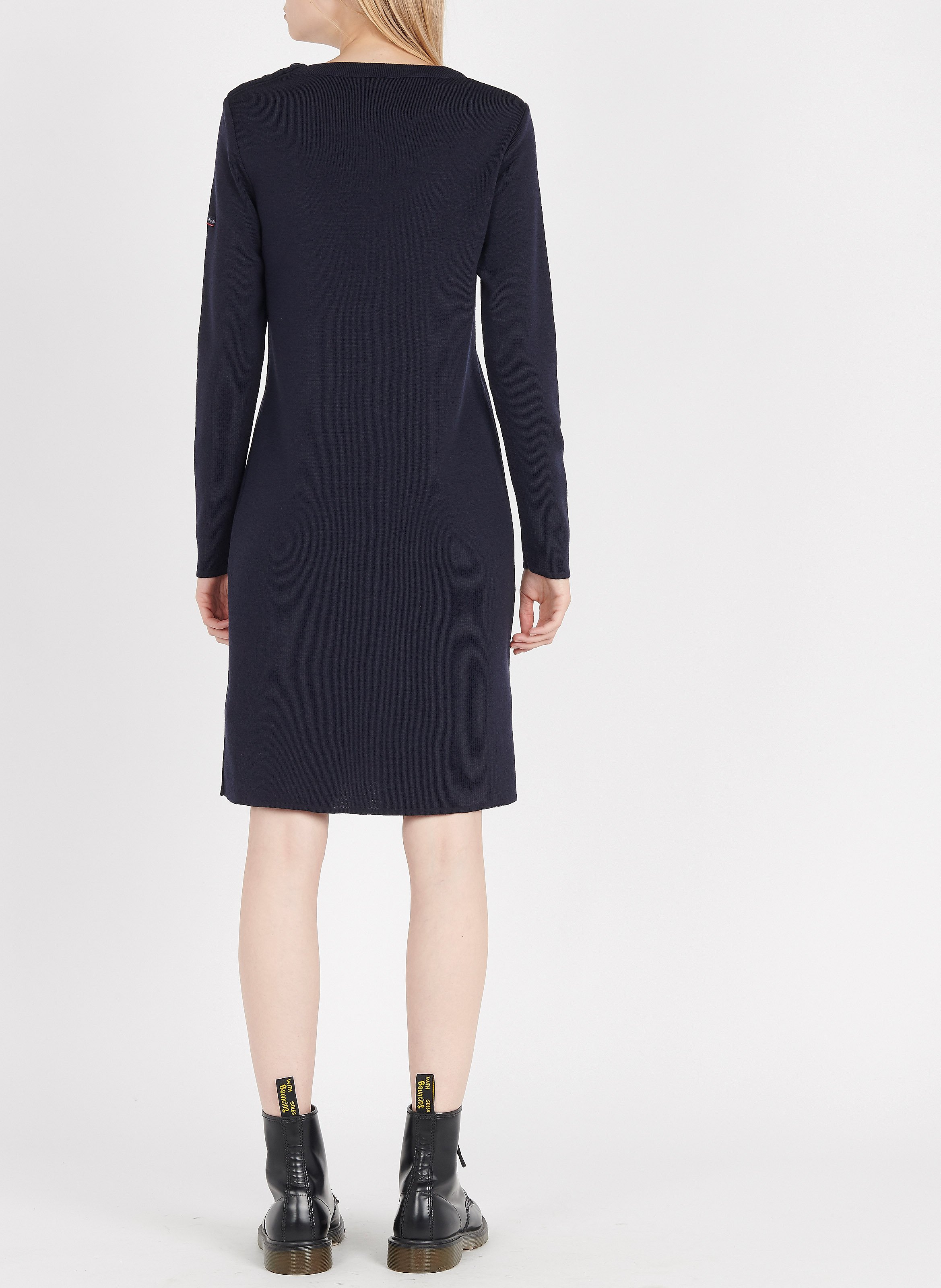 Robe courte manches longues rayée en laine ARMOR LUX Bleu