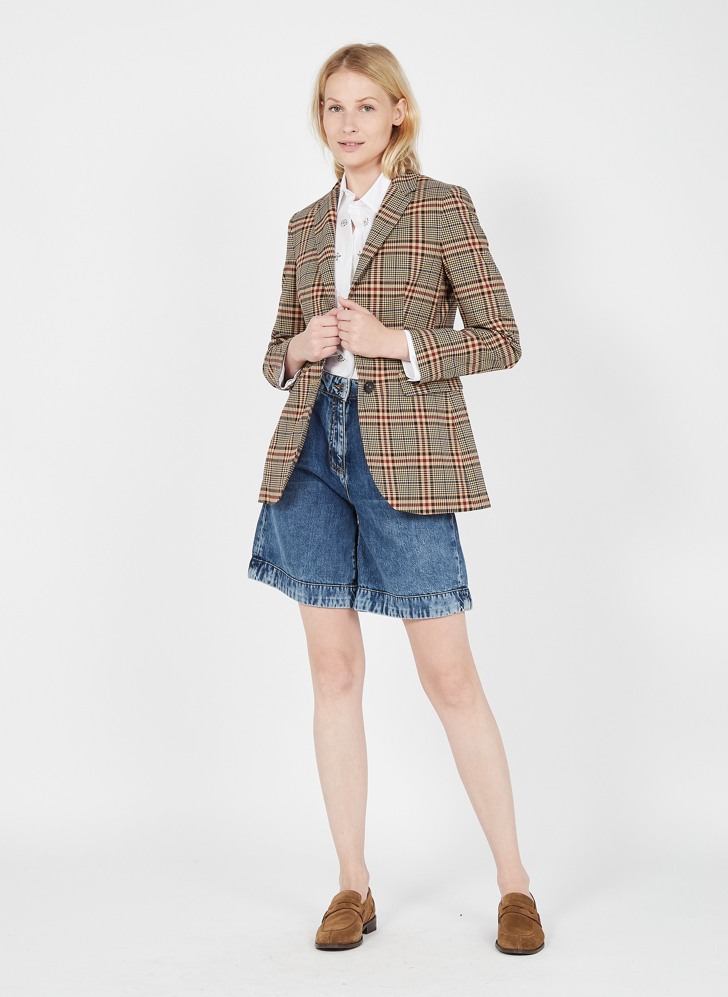 Checked jacket with tailored collar MAX&Co. Beige