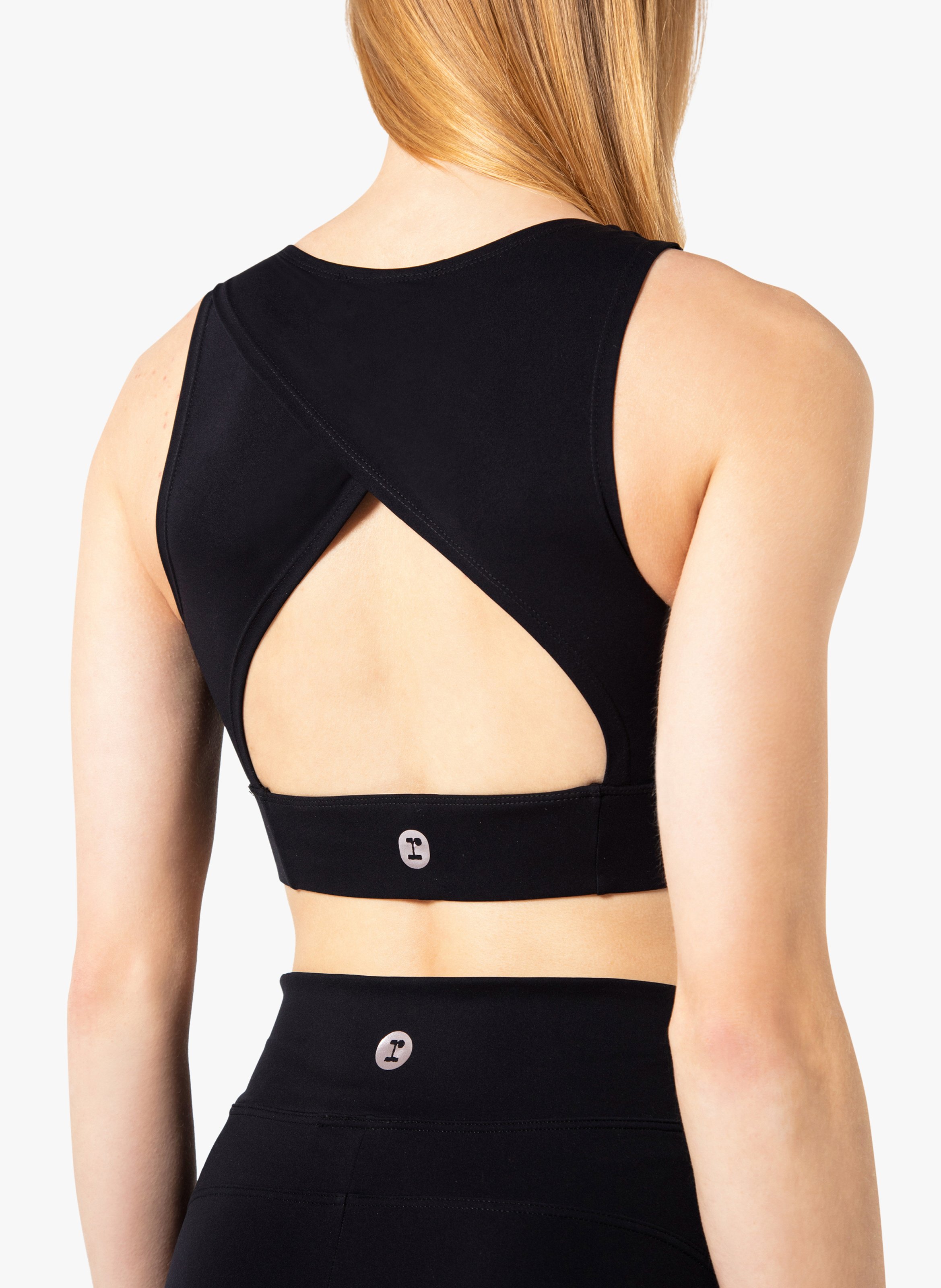 Legging met hoge taille en ribtextuur onderaan de pijpen REPETTO Zwart