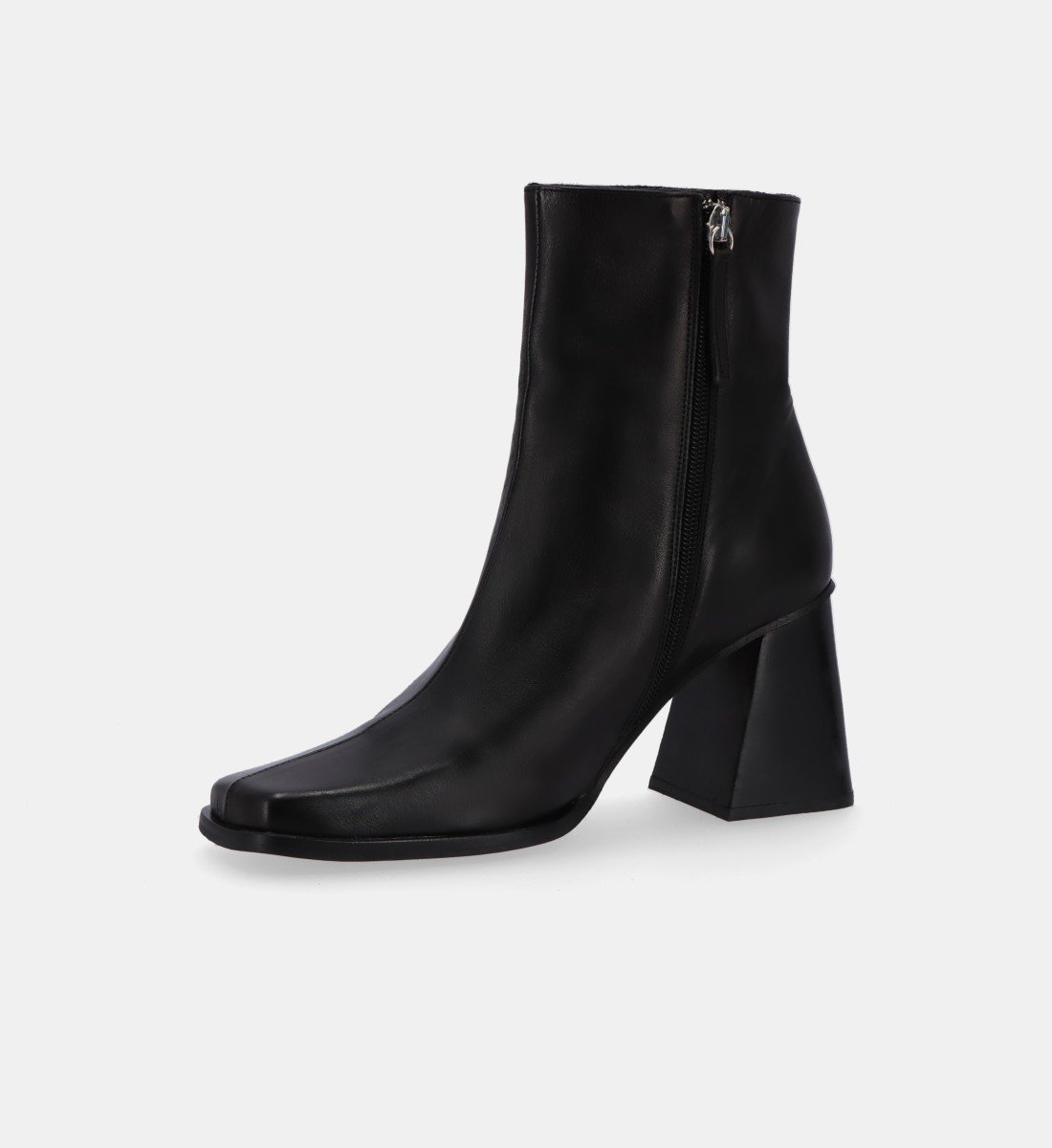 Textured leather plain mid-calf boots ALOHAS Black