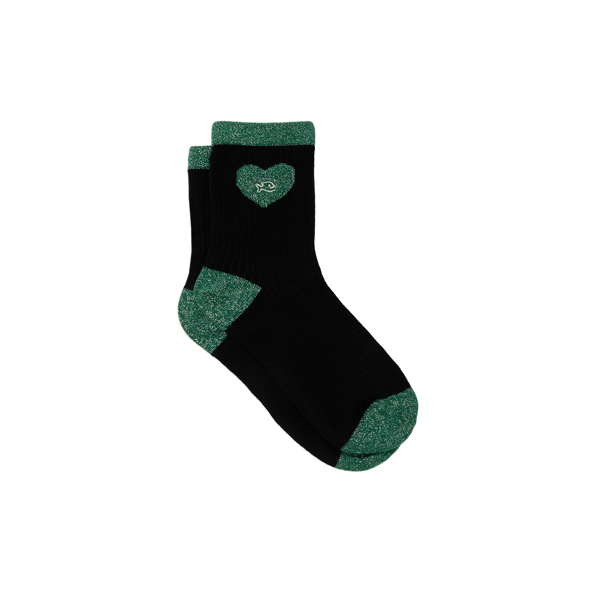 Combed cotton heart socks BILLYBELT Black