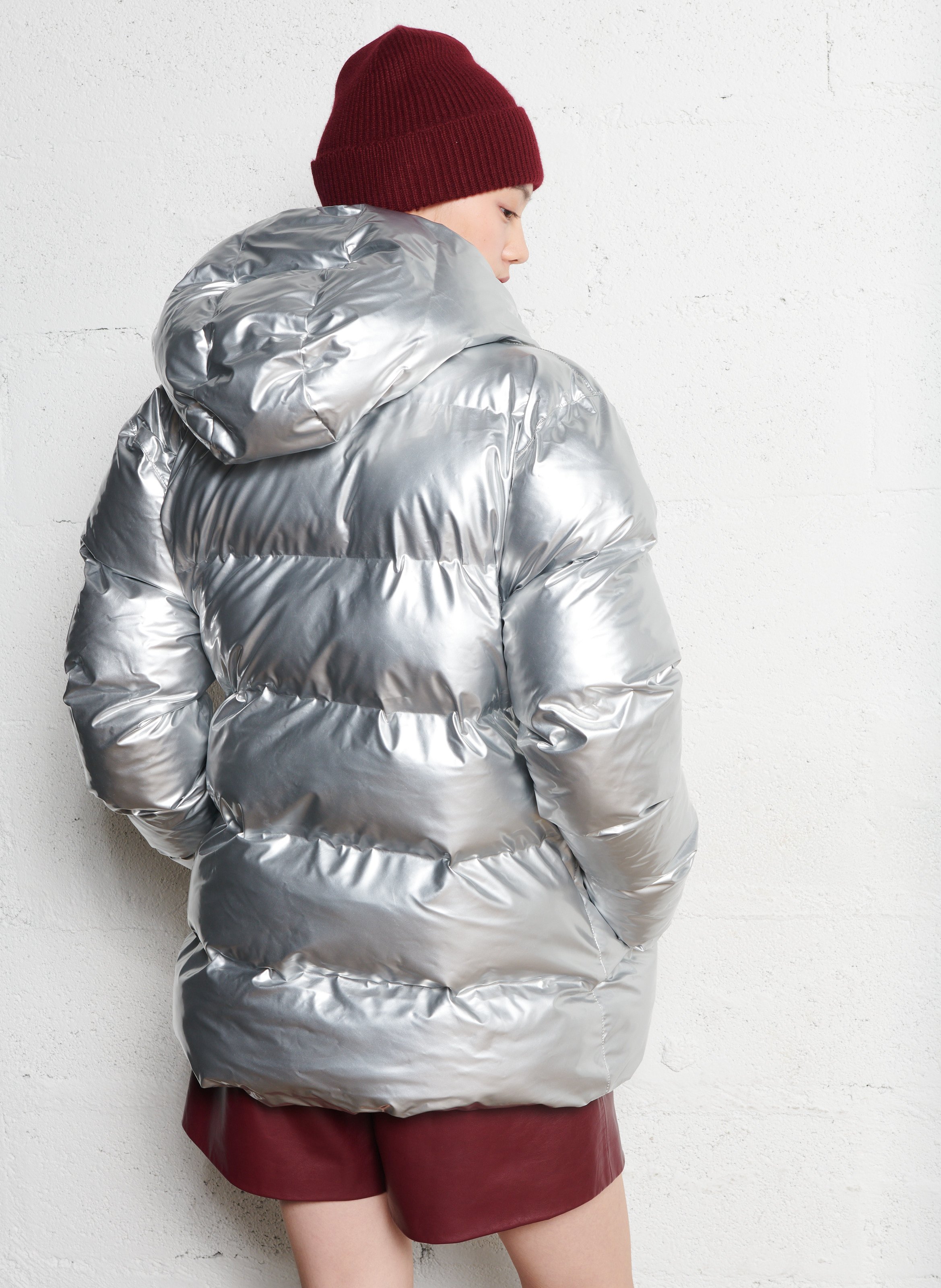 Puffer jacket with high collar and hood Mirror Rains - Women 15120 | Place  des Tendances
