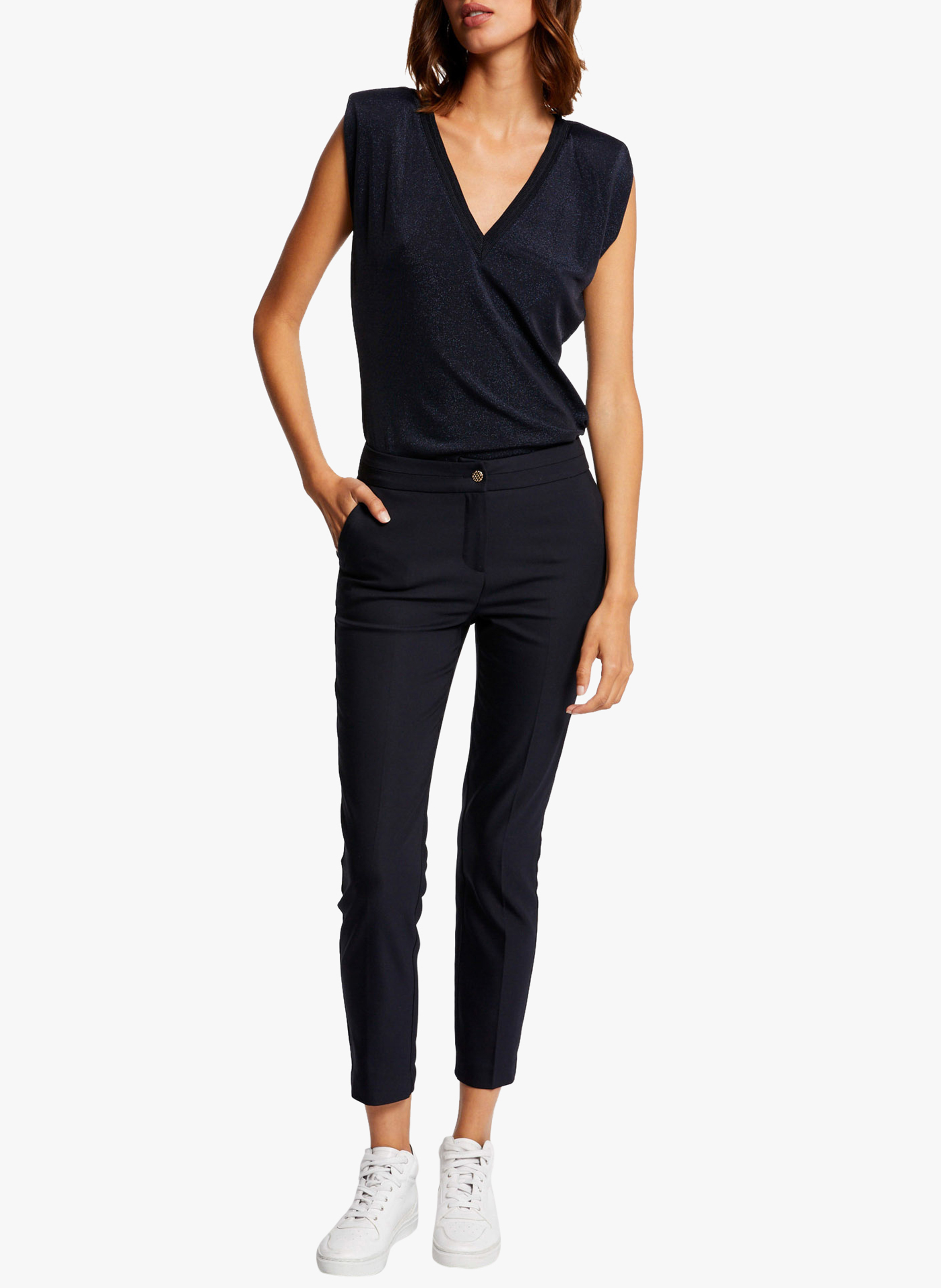 7/8 slim-fit cotton-blend pants MORGAN Blue