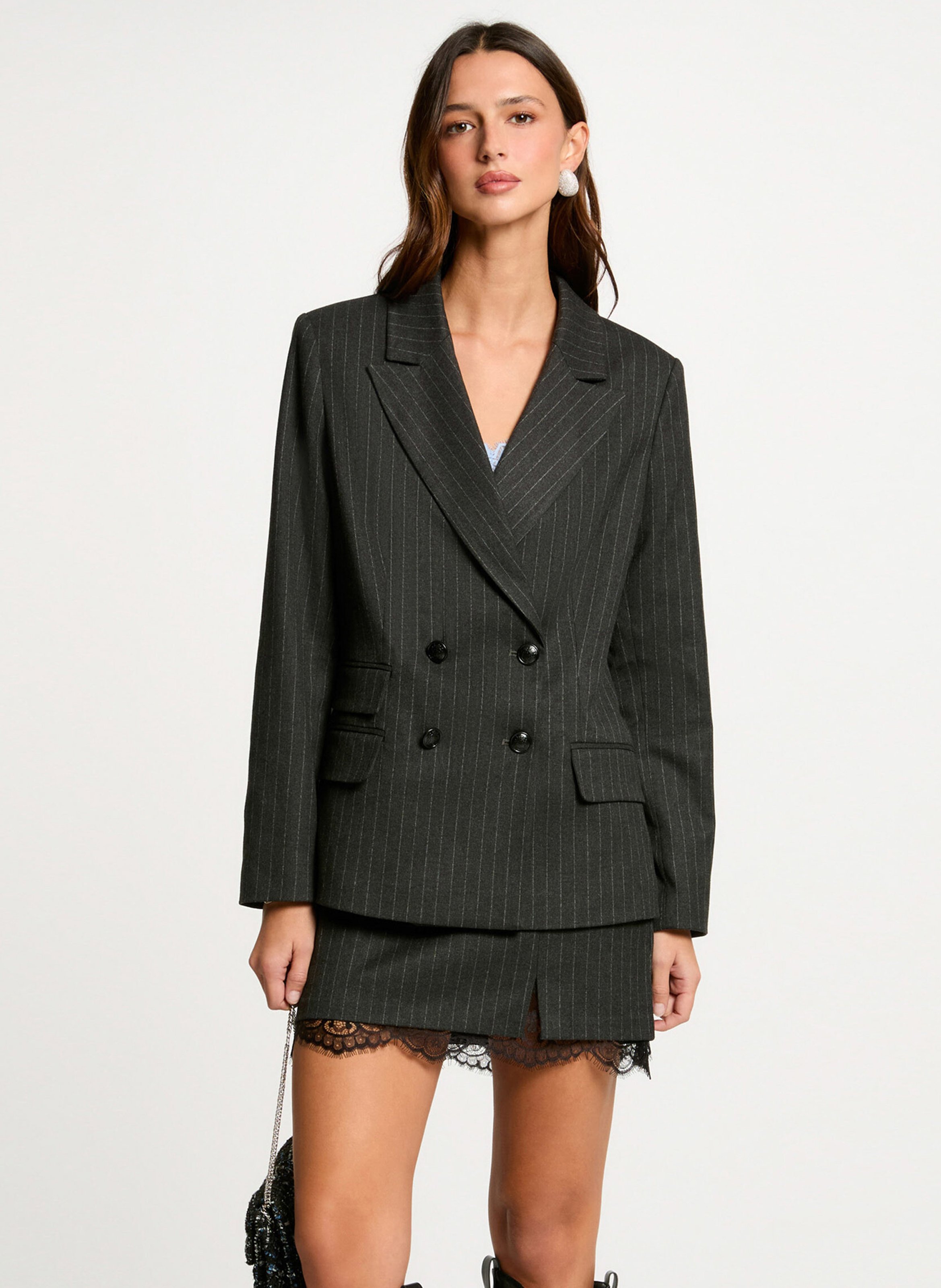 Veste de tailleur rayée MORGAN Gris