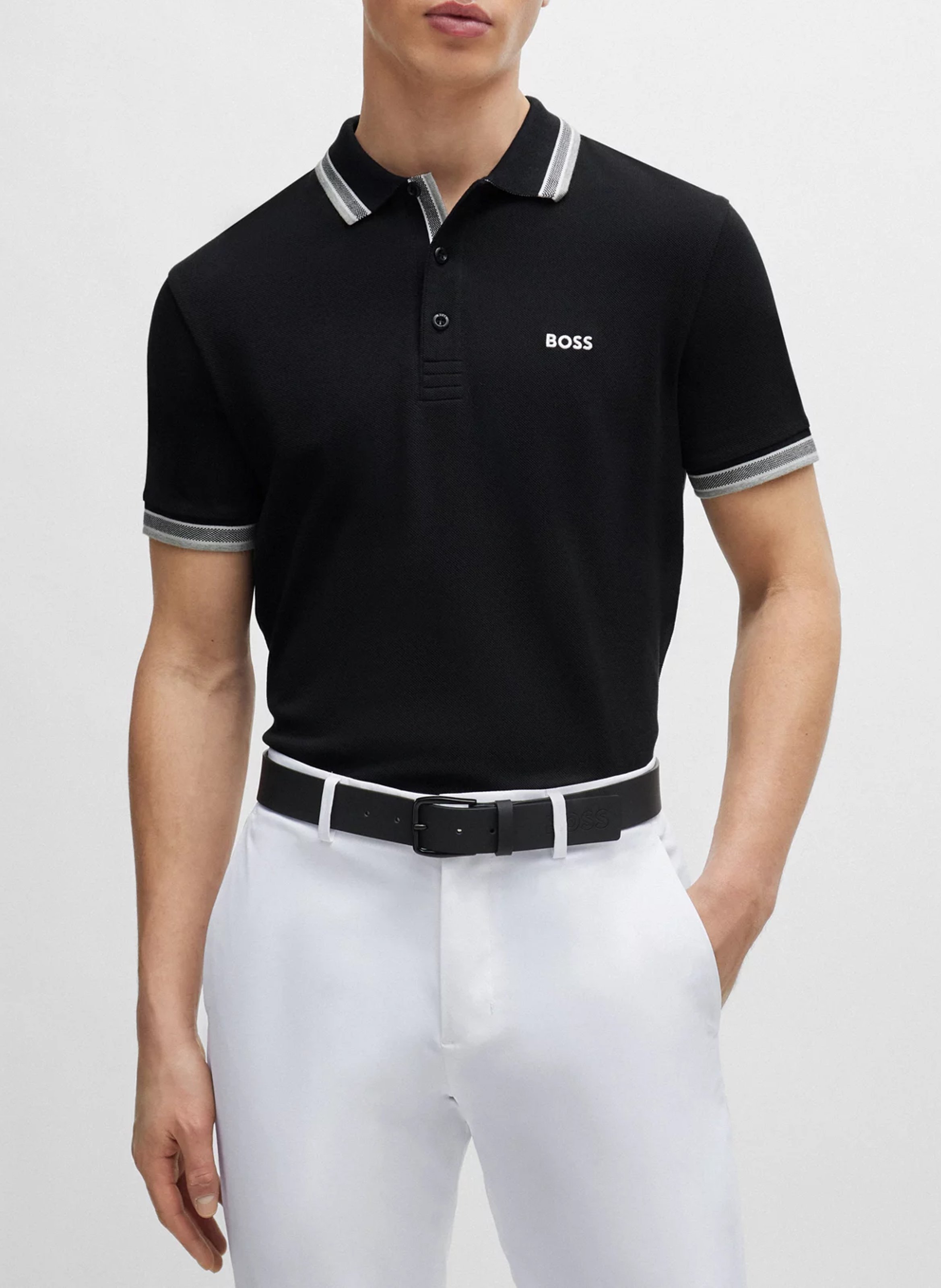 Regular-fit cotton polo shirt BOSS Black