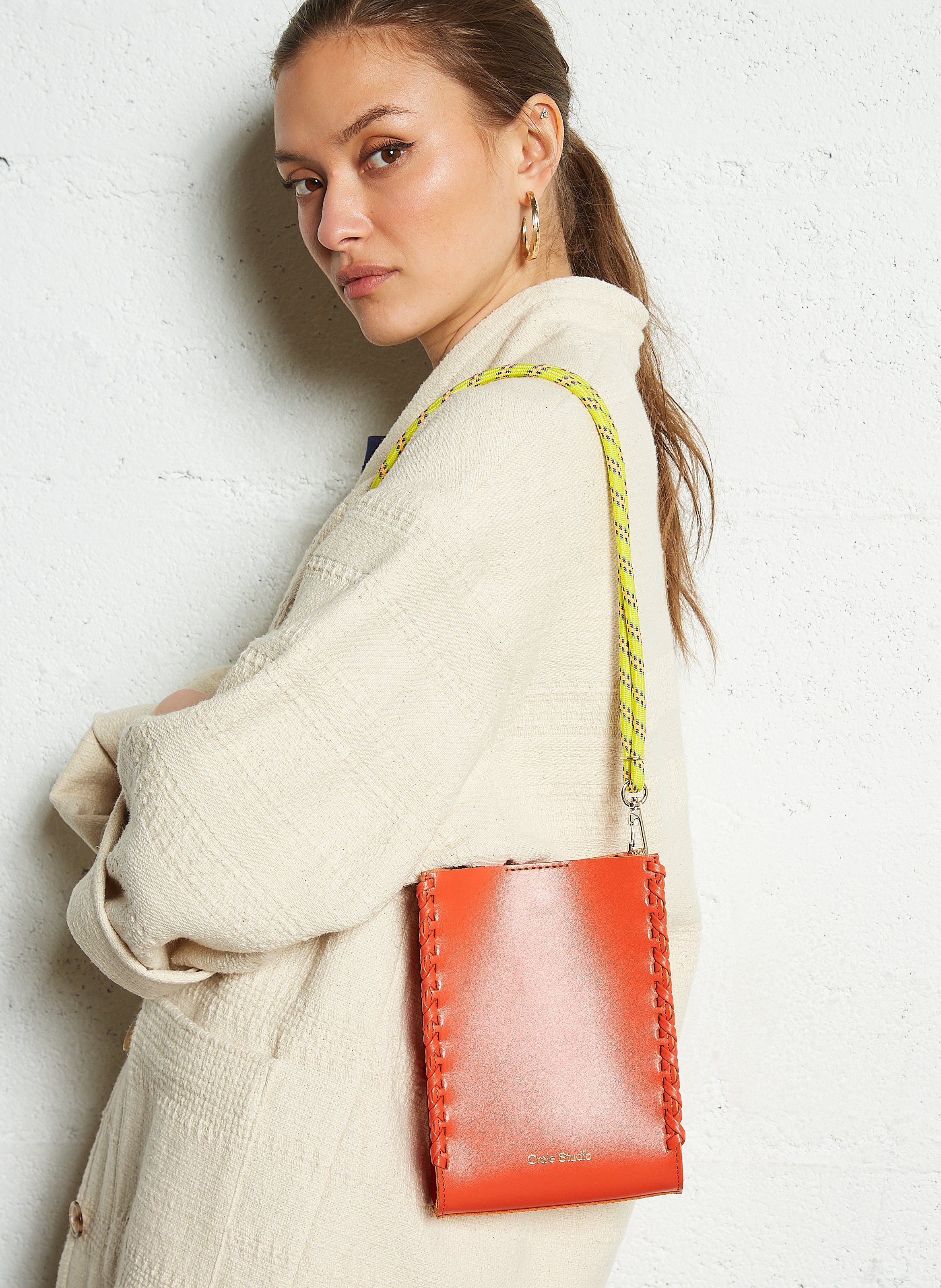 Sac porté épaule en cuir  CRAIE STUDIO Rouge