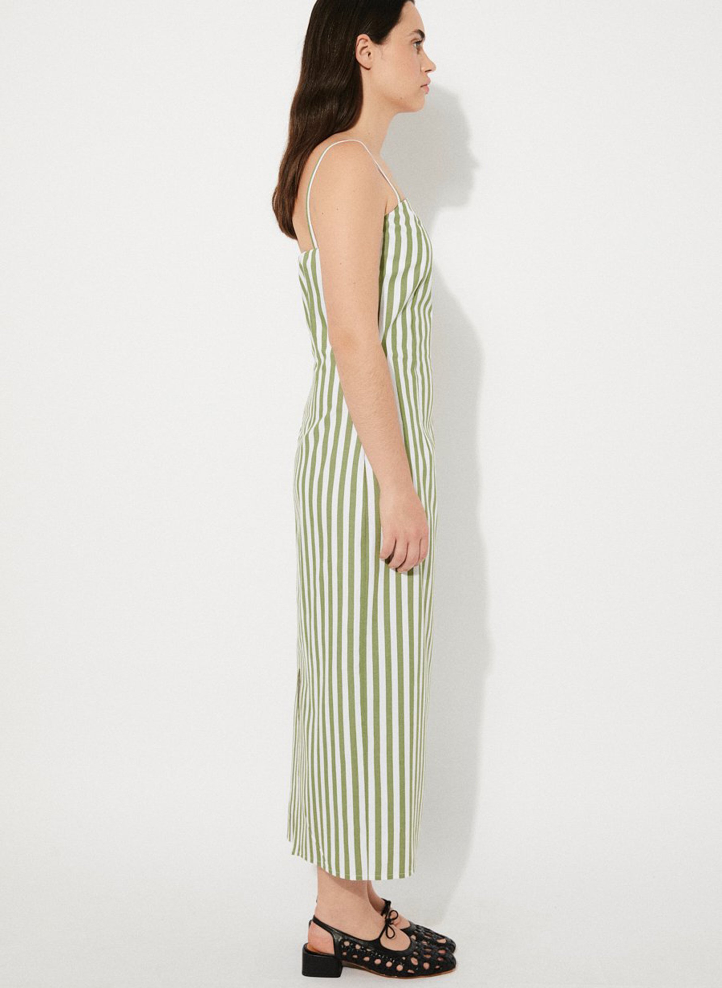 Robe midi en coton recyclé RITA ROW Vert