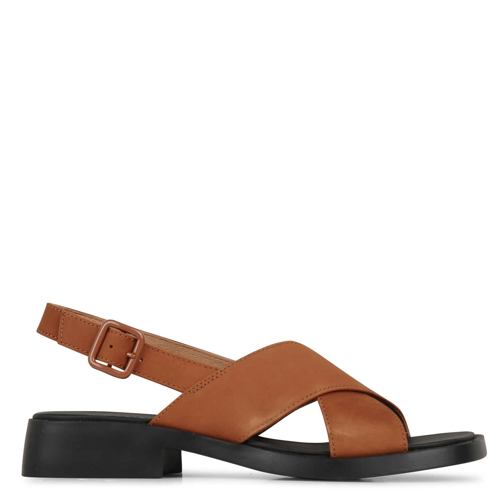 Sandales plates en cuir Marron Camper Femme Place des Tendances