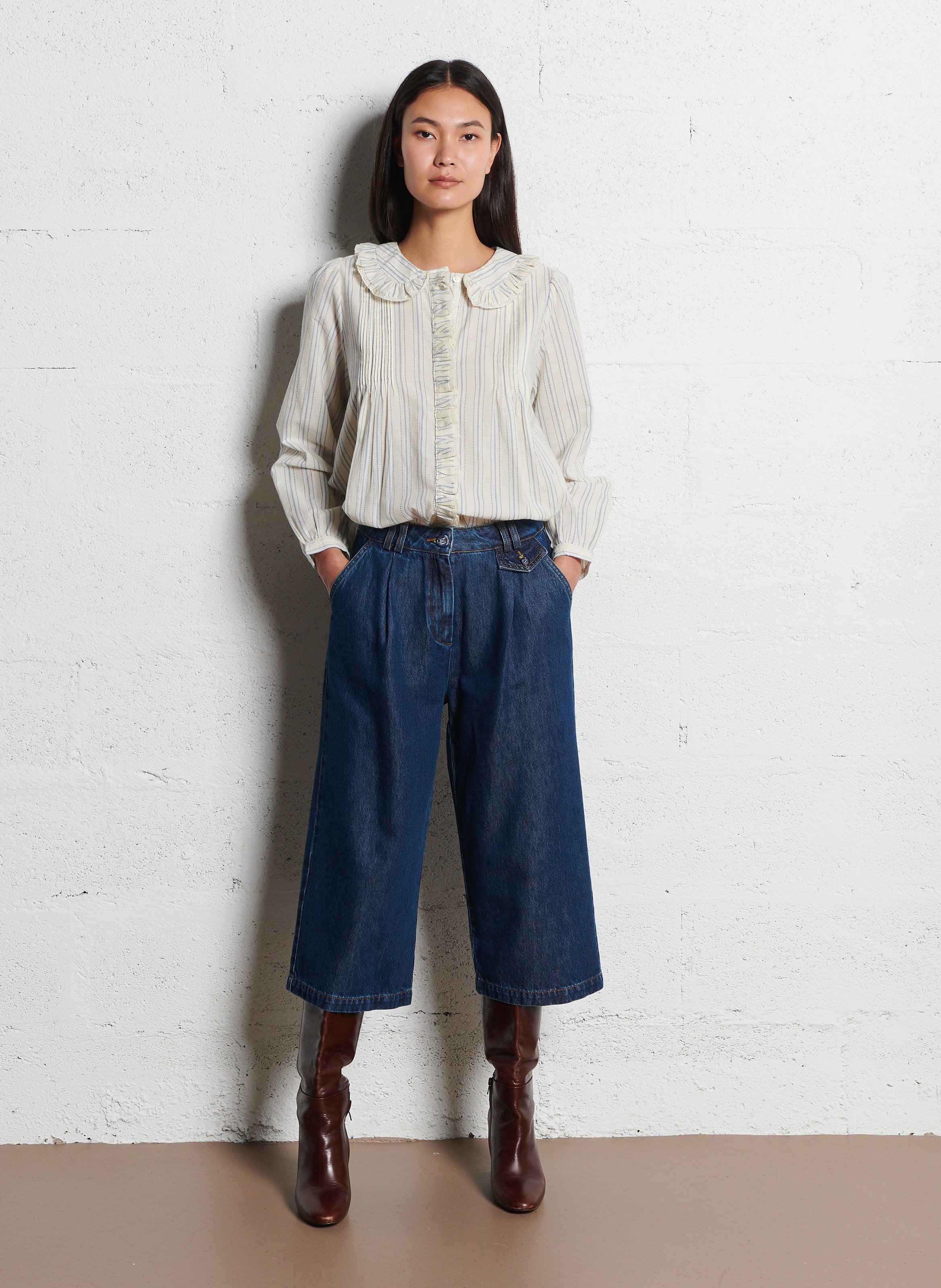 3/4-Jeans aus Baumwoll-Denim-Mix EMILE ET IDA Blau