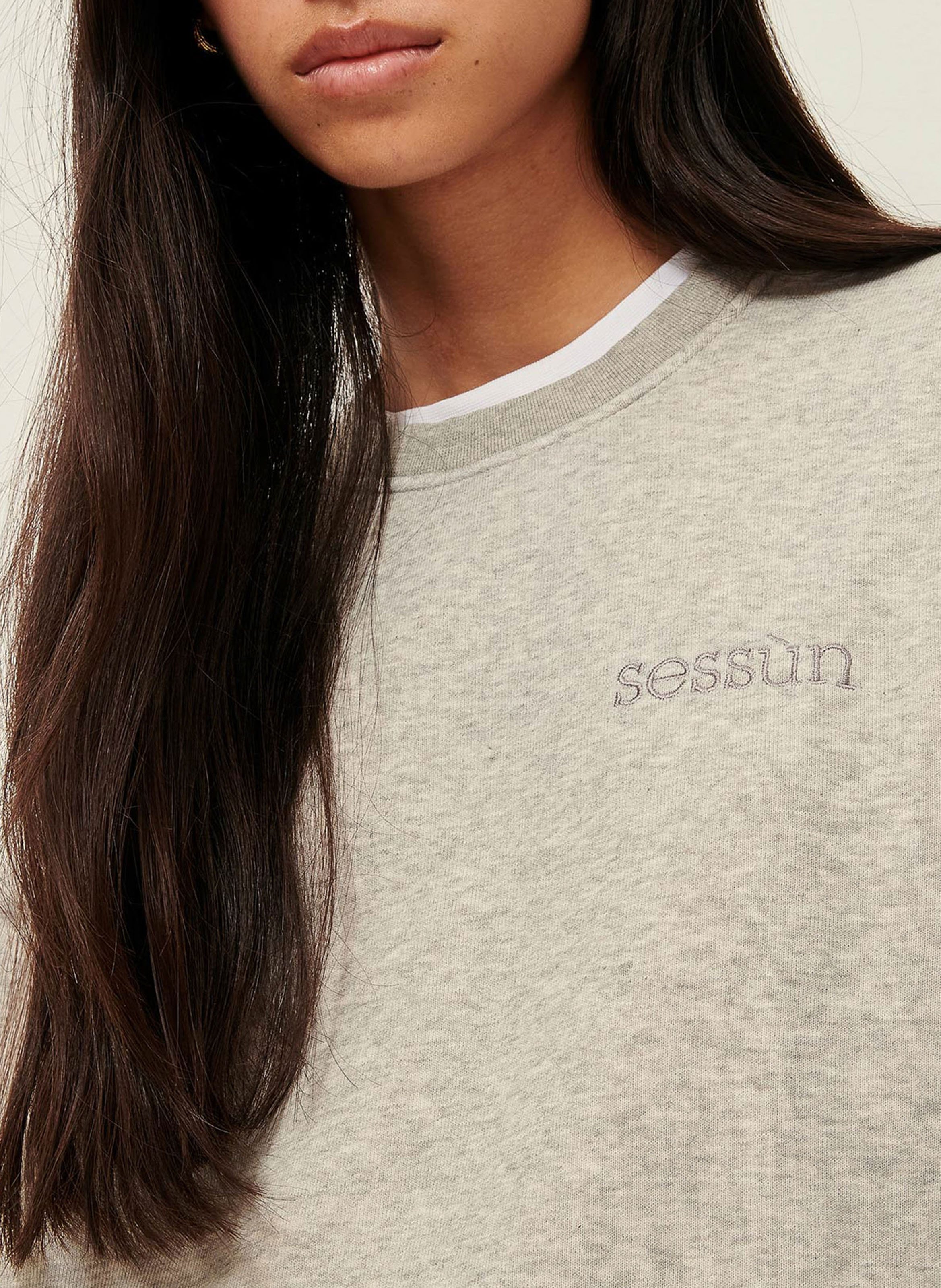 Cotton-mix round-neck sweatshirt SESSUN Grey