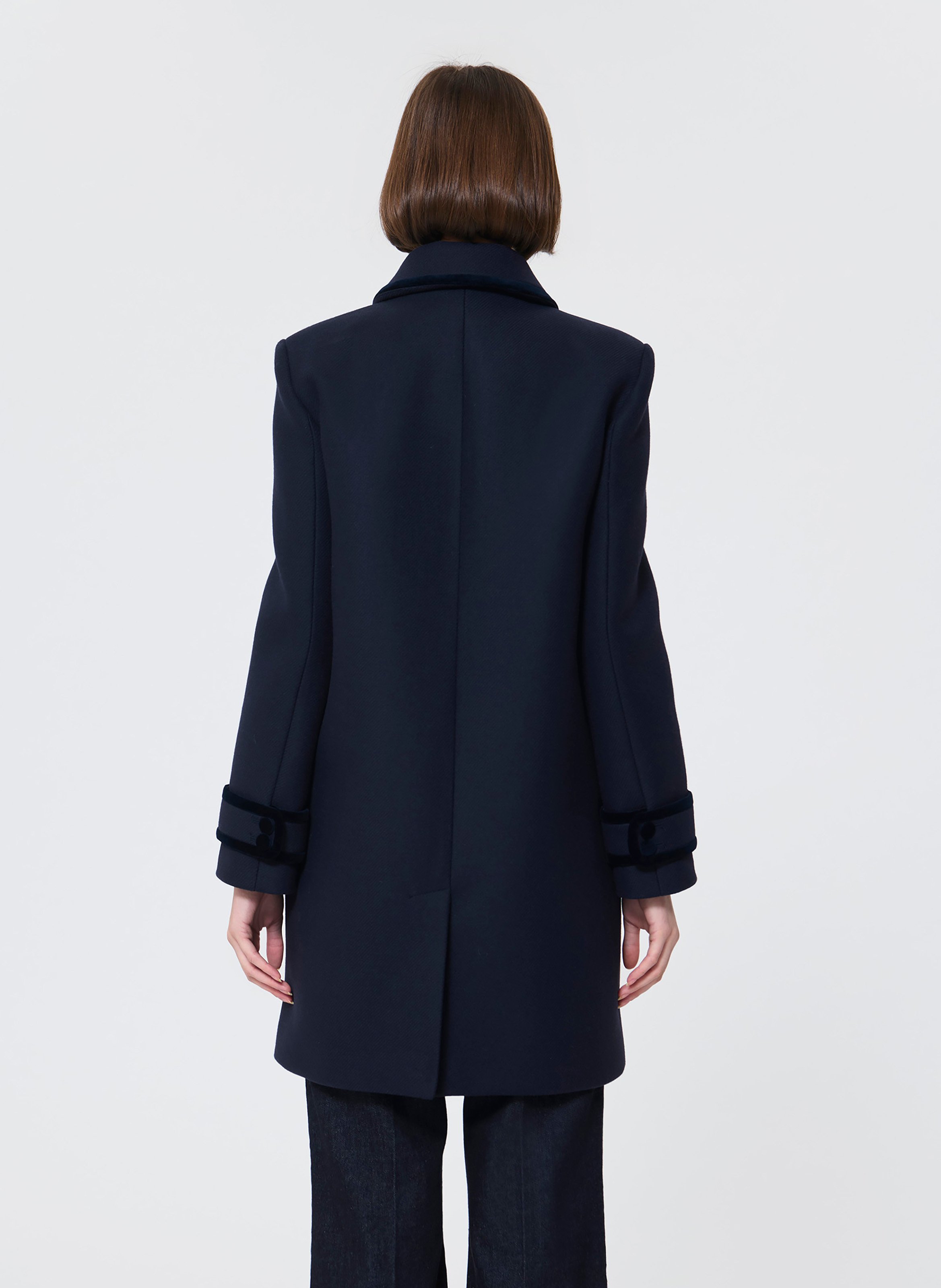Straight wool-blend coat with classic collar TARA JARMON Blue