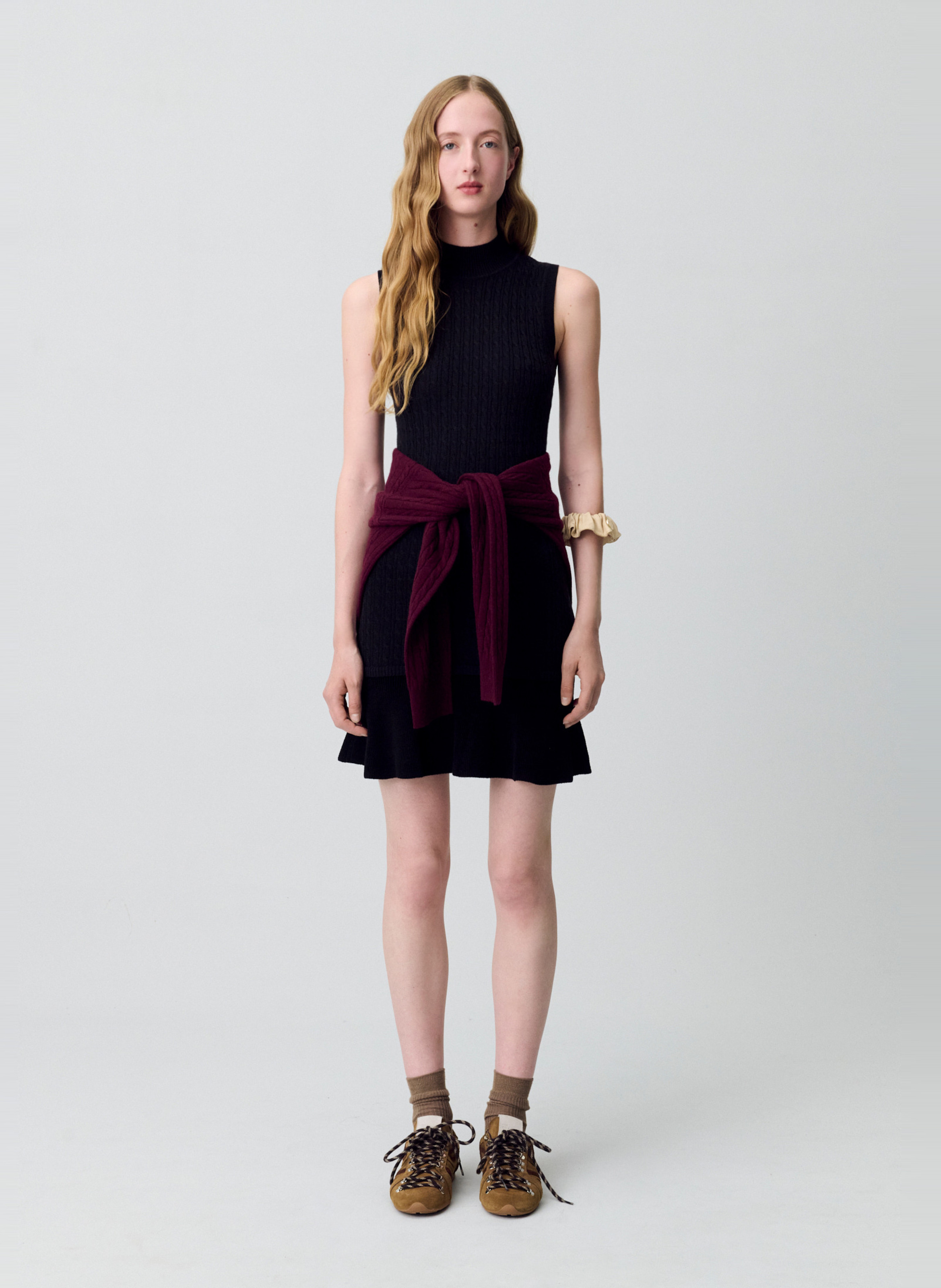 Robe courte évasée en laine mélangée CLAUDIE PIERLOT Noir