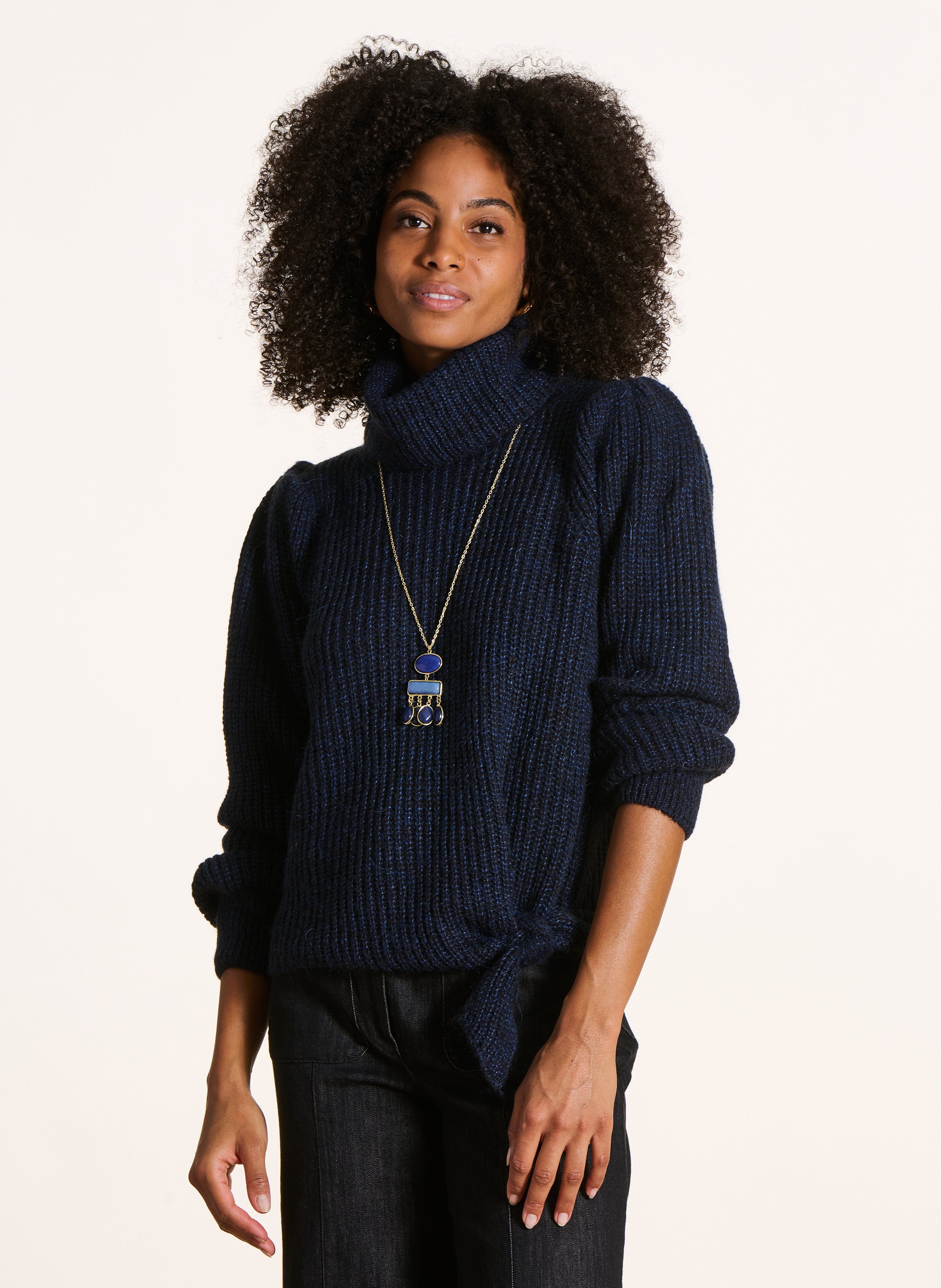 Rollkragenpullover aus Strick LA FEE MARABOUTEE Blau