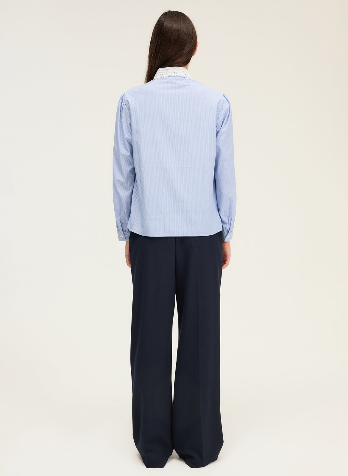 Chemise droite col classique en coton PABLO Bleu