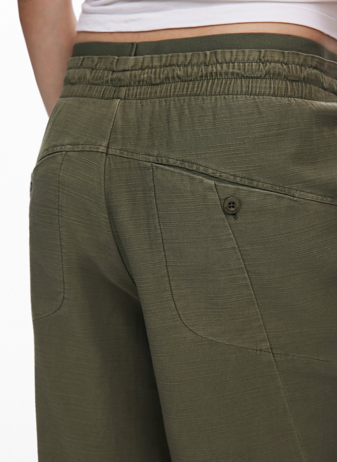 Pantalon large en coton DESIGUAL Vert